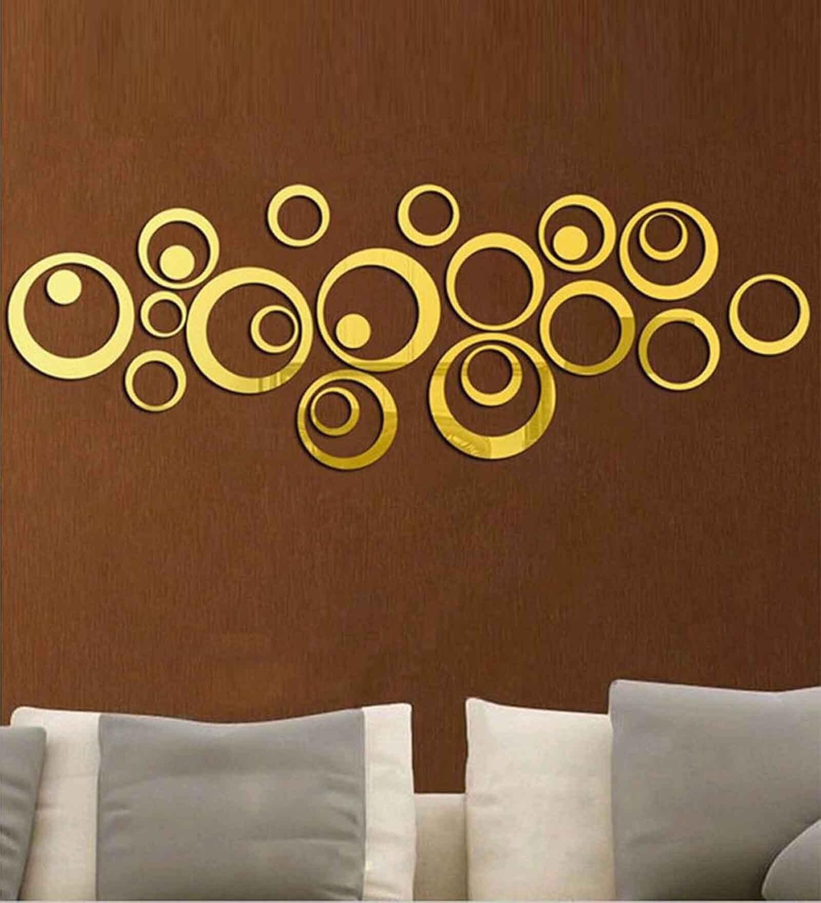 Golden Decorative Acrylic Mirror Wall Sticker