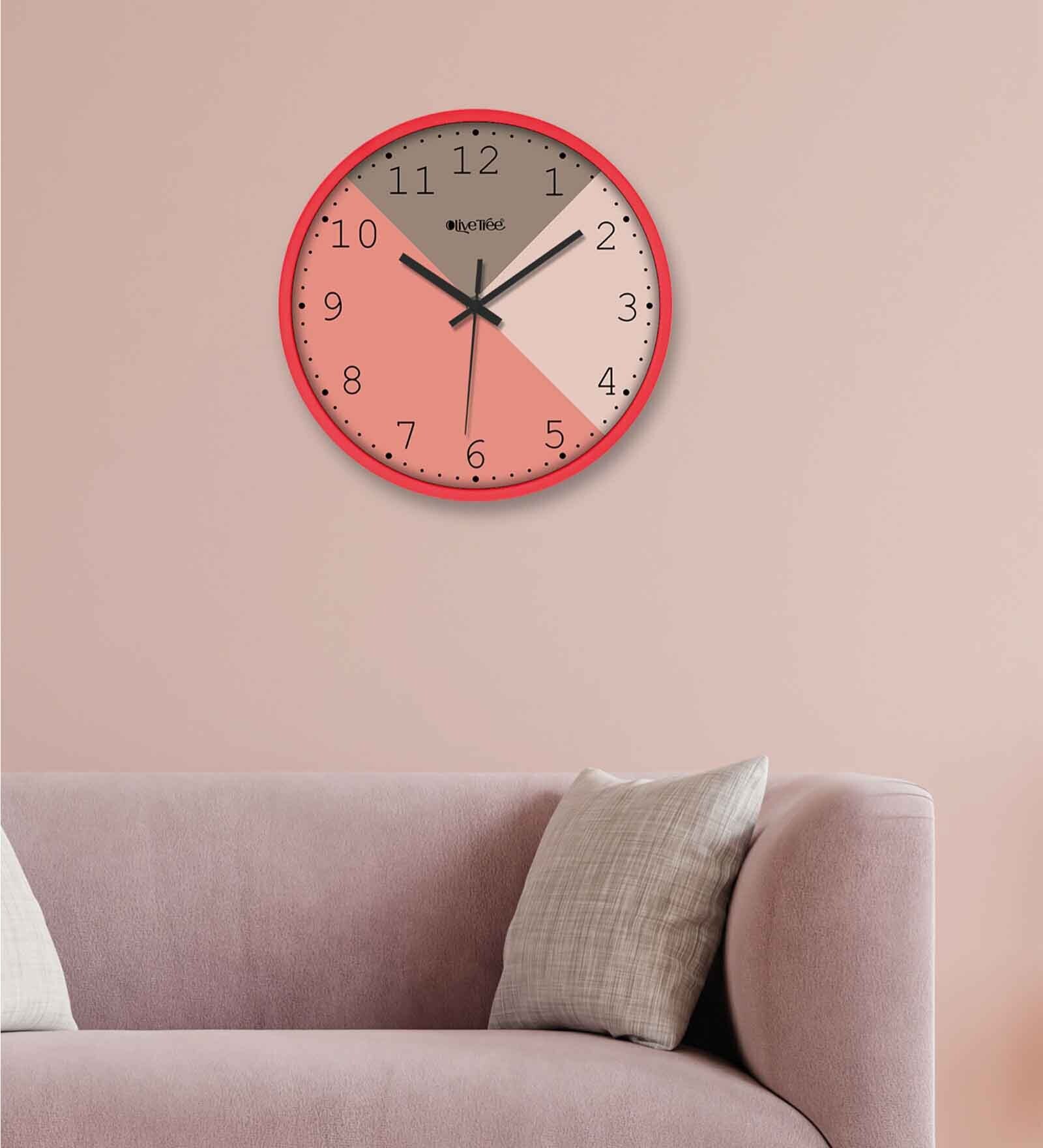 Luca Red ABS Plastic Wall Clock