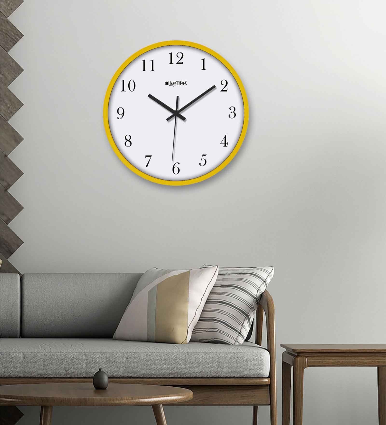 Alexander Yellow ABS Plastic Wall Clock