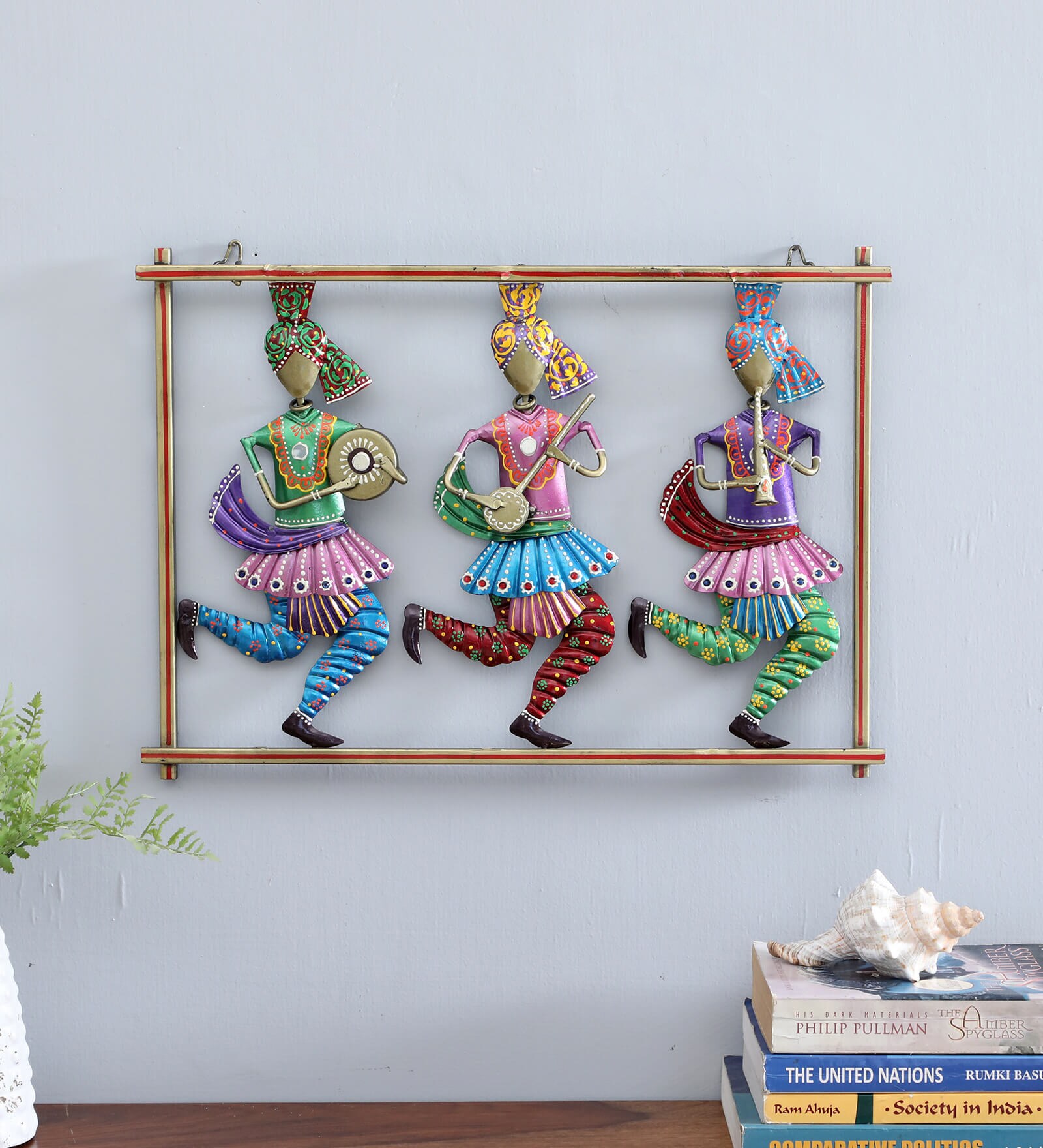 Decorative Dancing Fram Multicolour Metal Wall Art