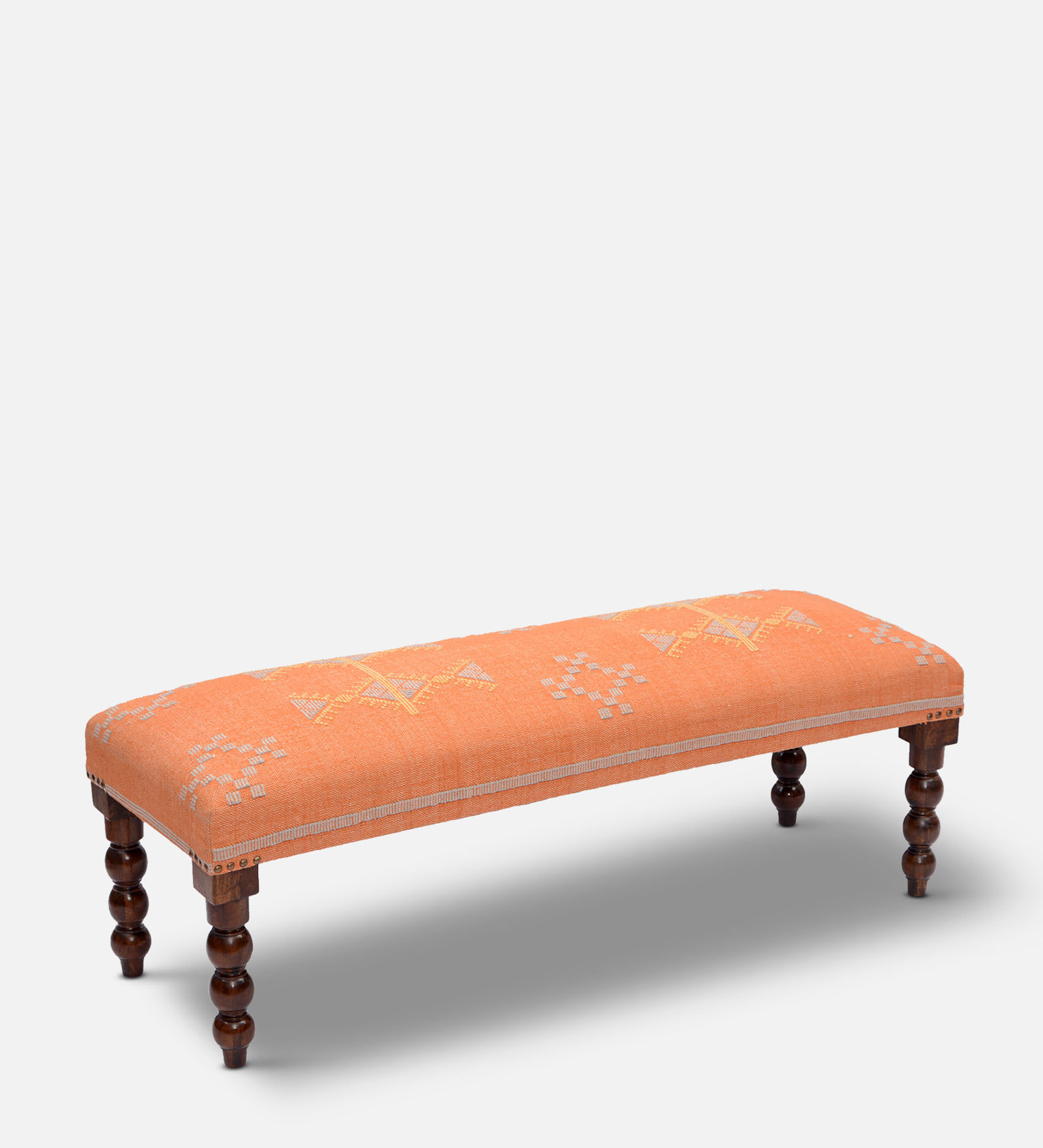 Decorative Entryway Bench In Orange Colour Decorative Entryway Bench In Orange Colour