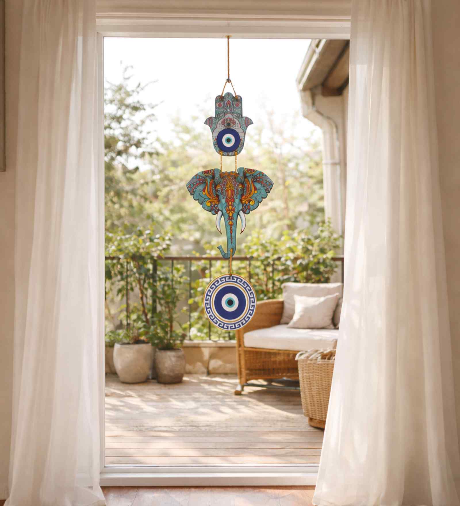 Hamsa Decorative Evil Eye Elephant Wall Decor