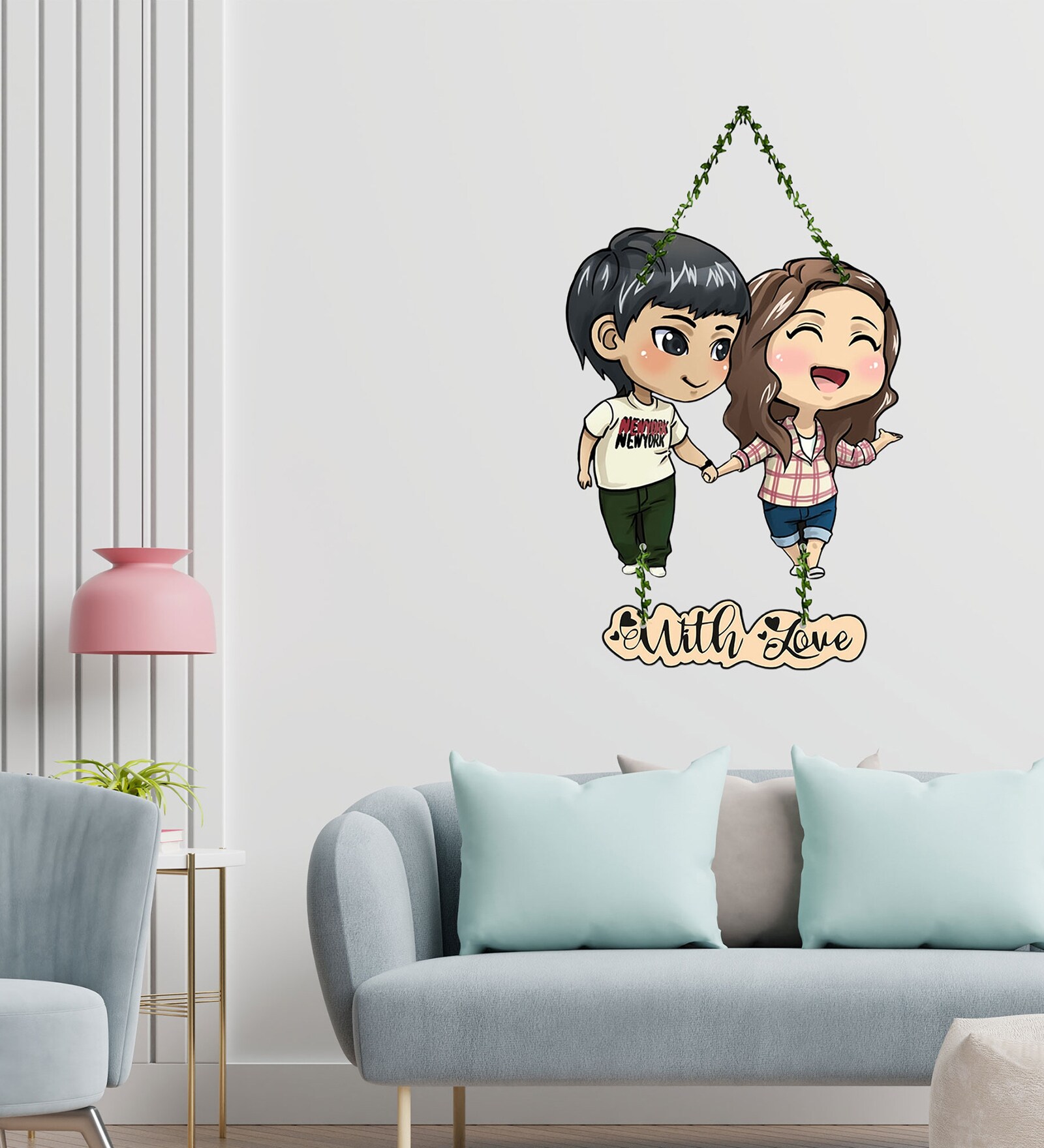 Cute Couple With Love Theme Decorative Wall Art
