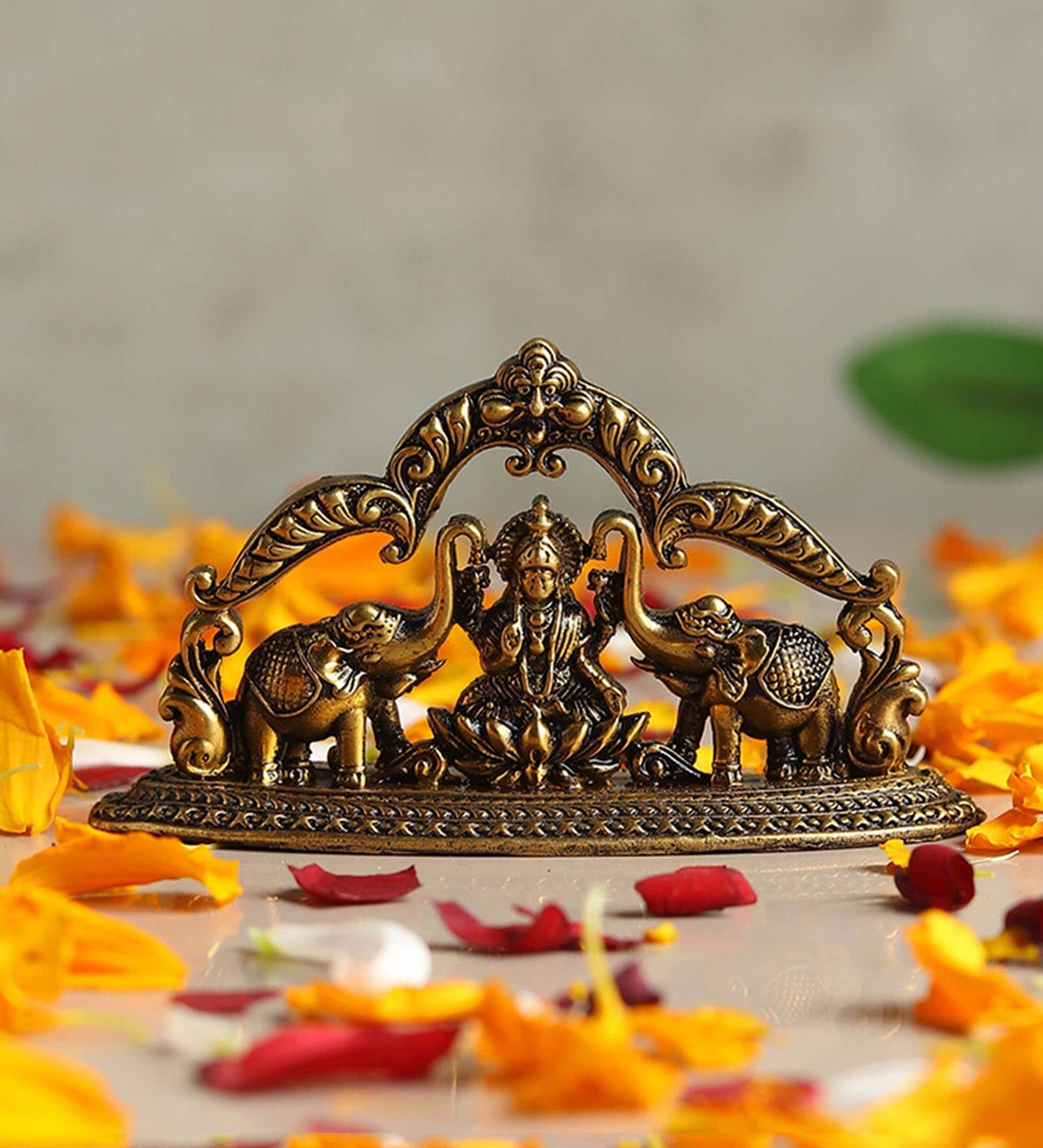 Golden Laxmi Ji Brass Idol