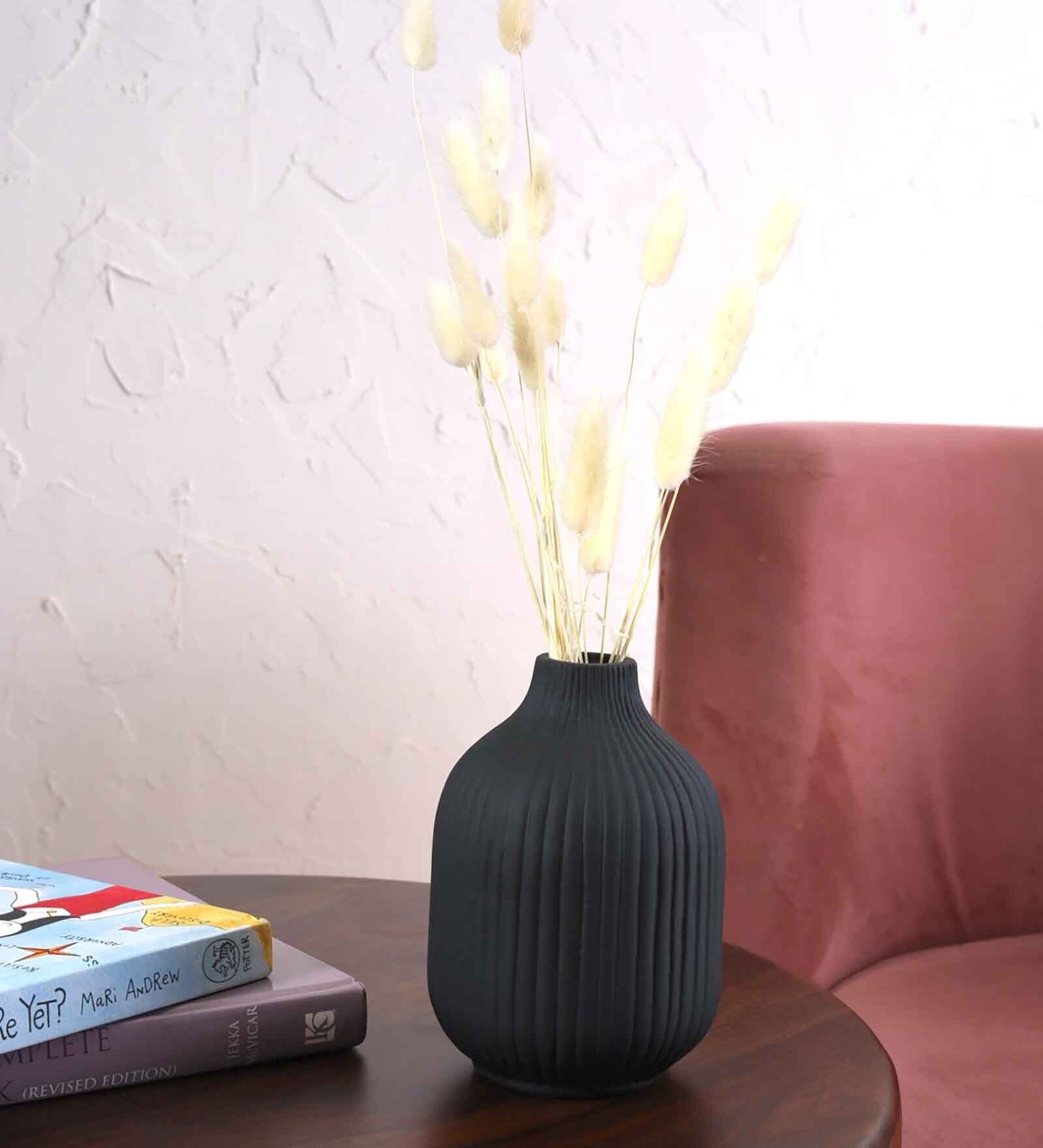 Decorative Medium Black Ceramic Vase