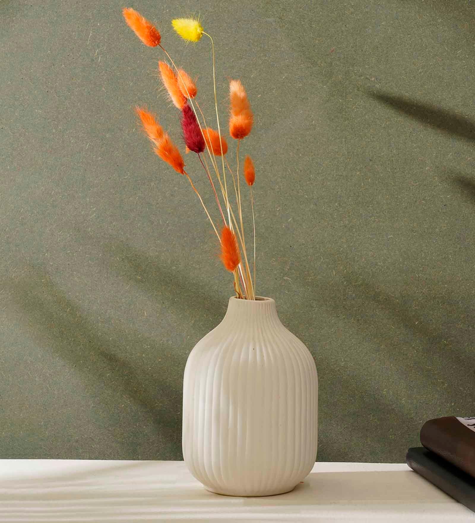 Decorative Medium White Ceramic Vase