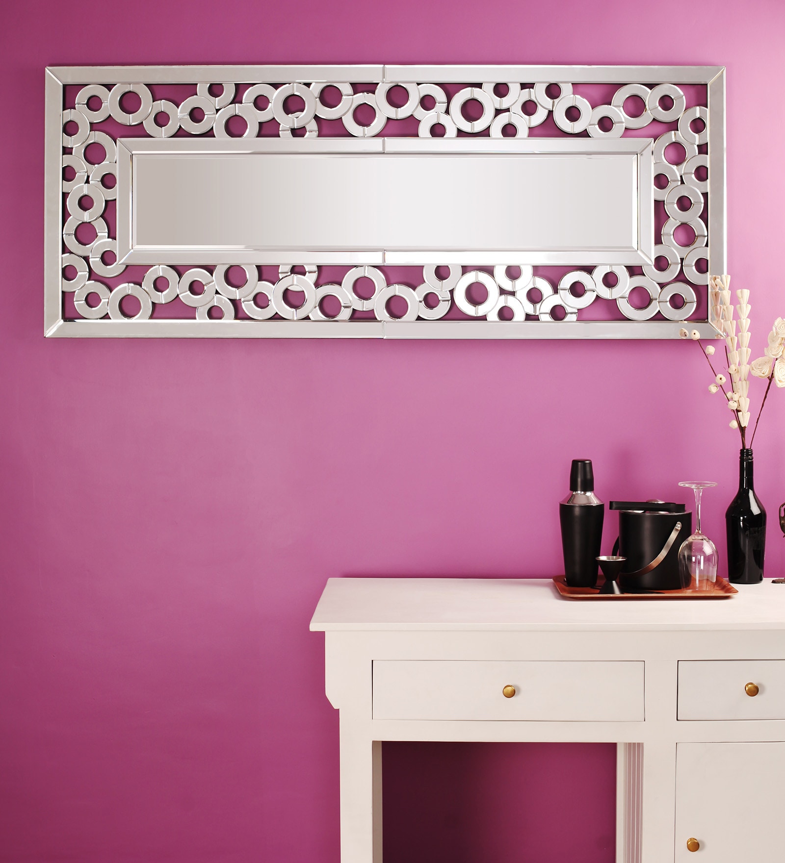 Buy Renaissance Mirrors Multicolour MDF Rectangular Decorative Mirror