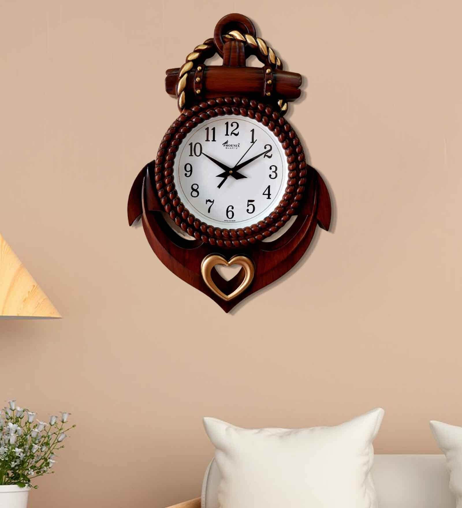 Brown Plastic Decorative Retro Wall Clock