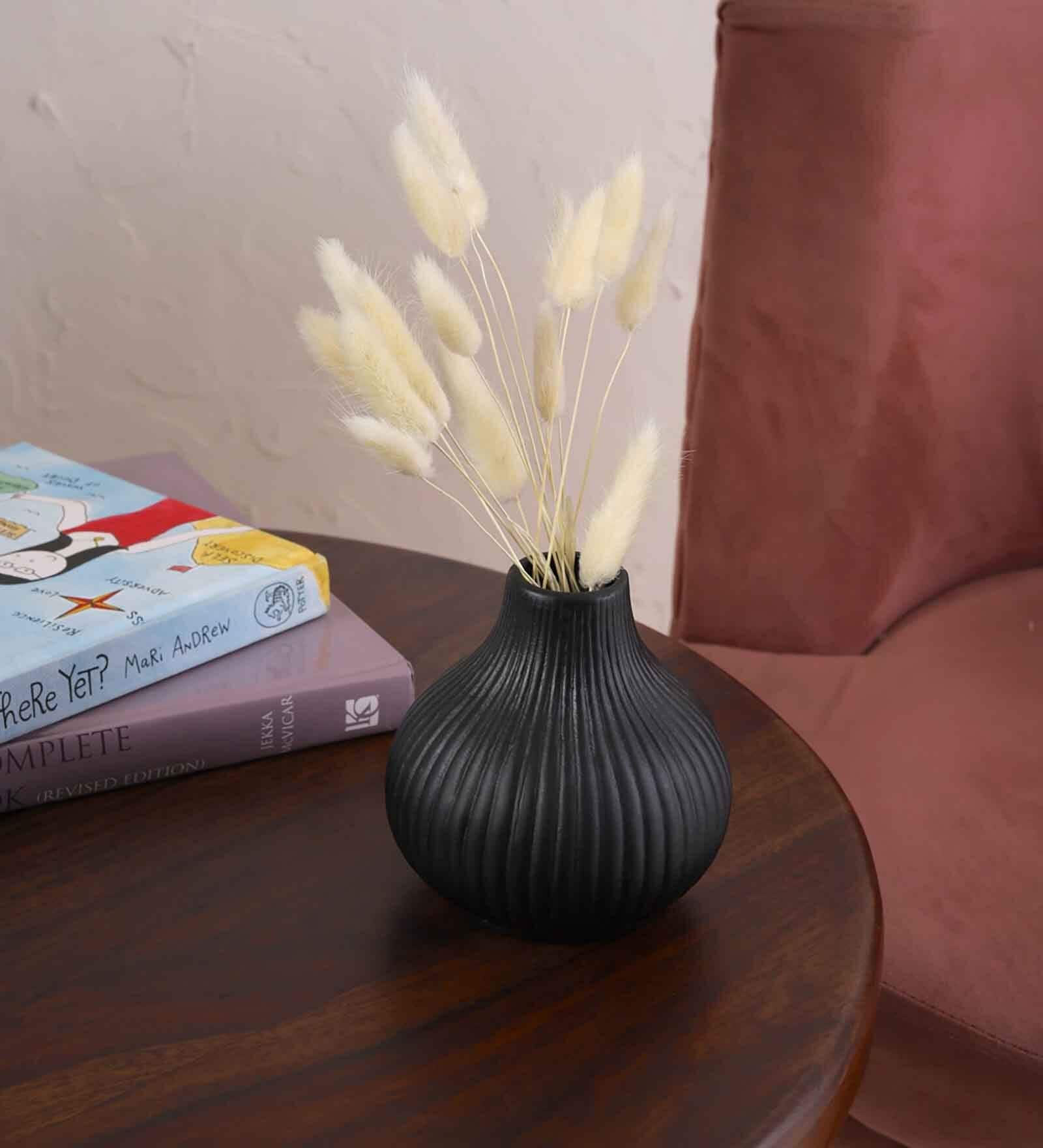 Decorative Small Black Ceramic Vase