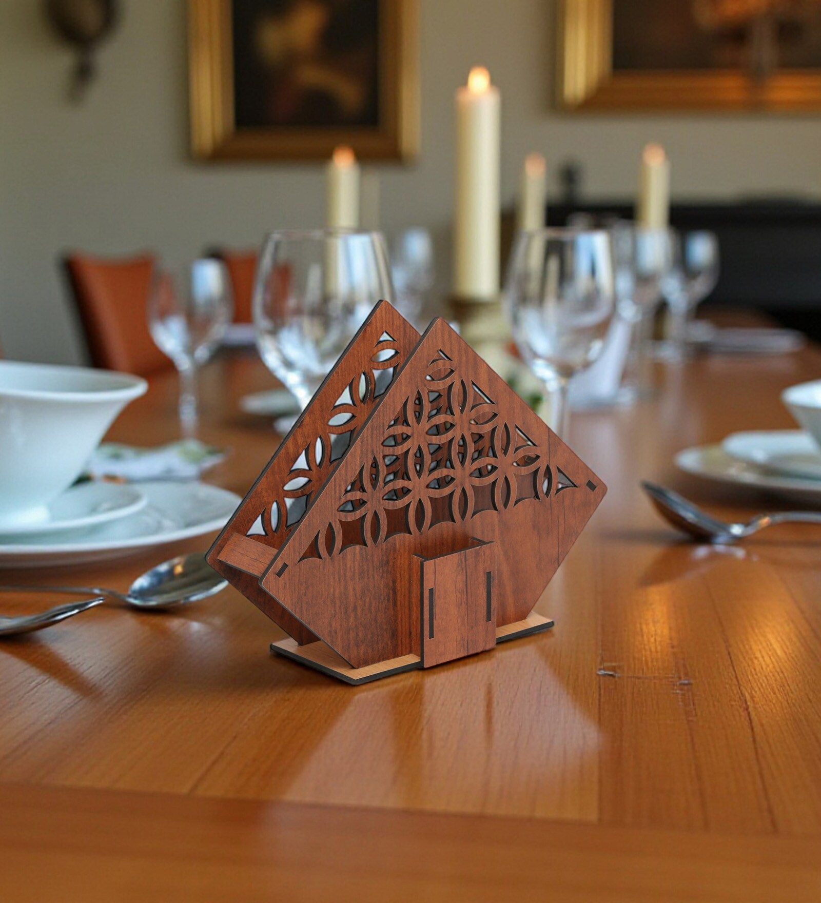 Decorative Tissue Napkins Holder Stand With Toothpick Holder And Pack Of Tissue Papers