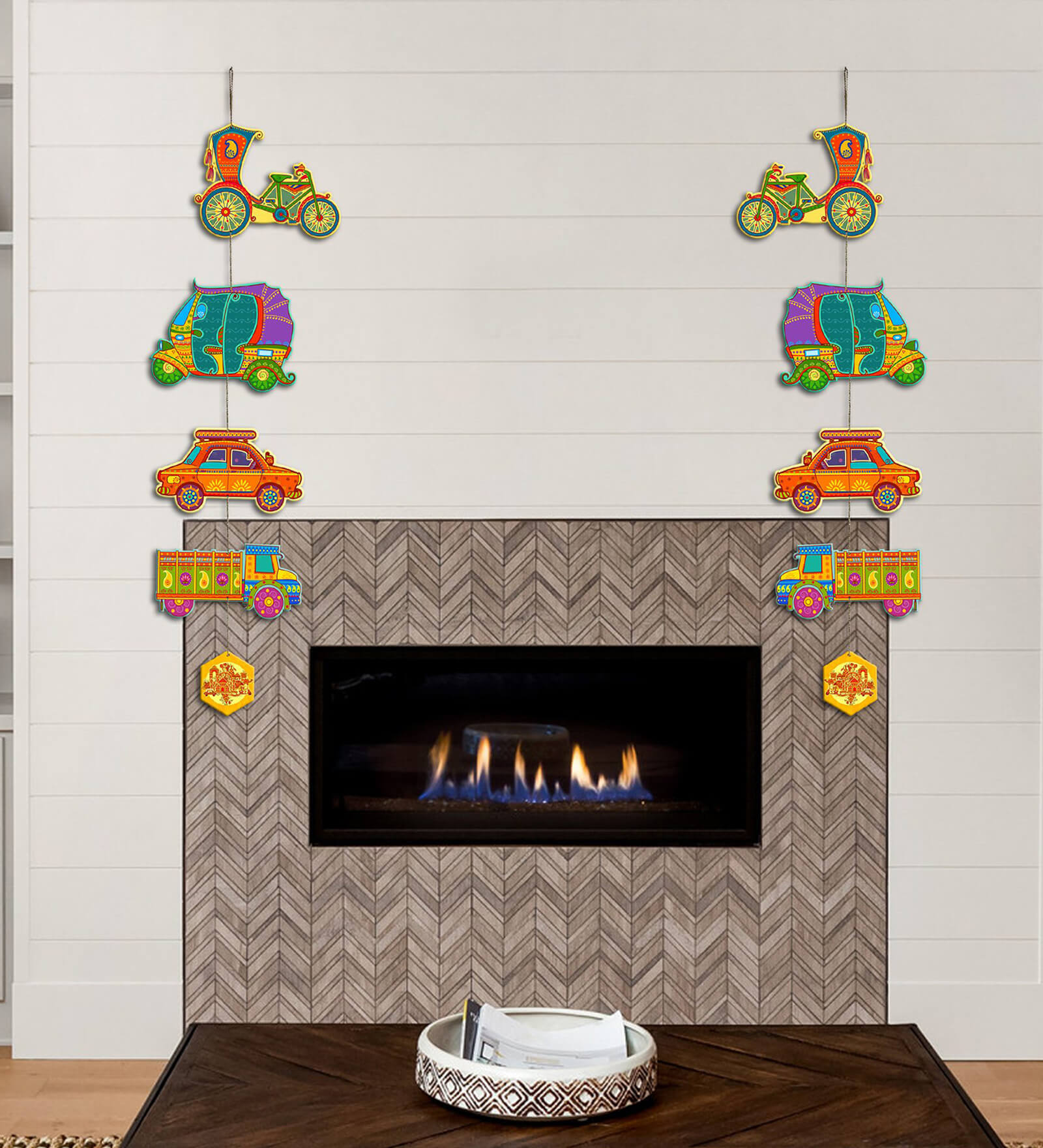 Decorative Vehicles Multicolour Engineered Wood Wall Hanging Quotes