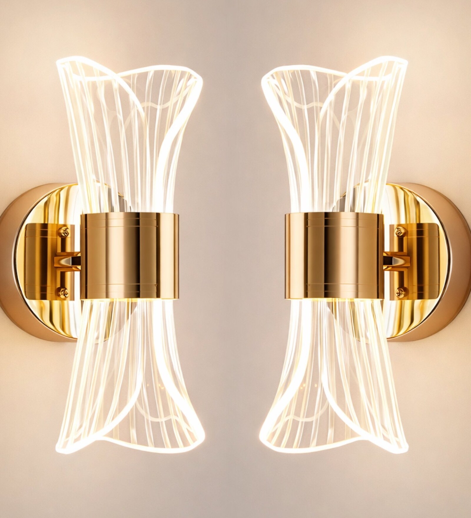 Novelty Wall Light Line Rumal Design Set of 2
