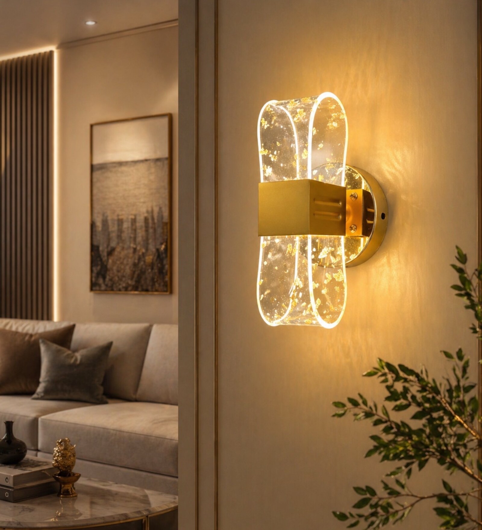 Golden Novelty Wall Light Set of 1