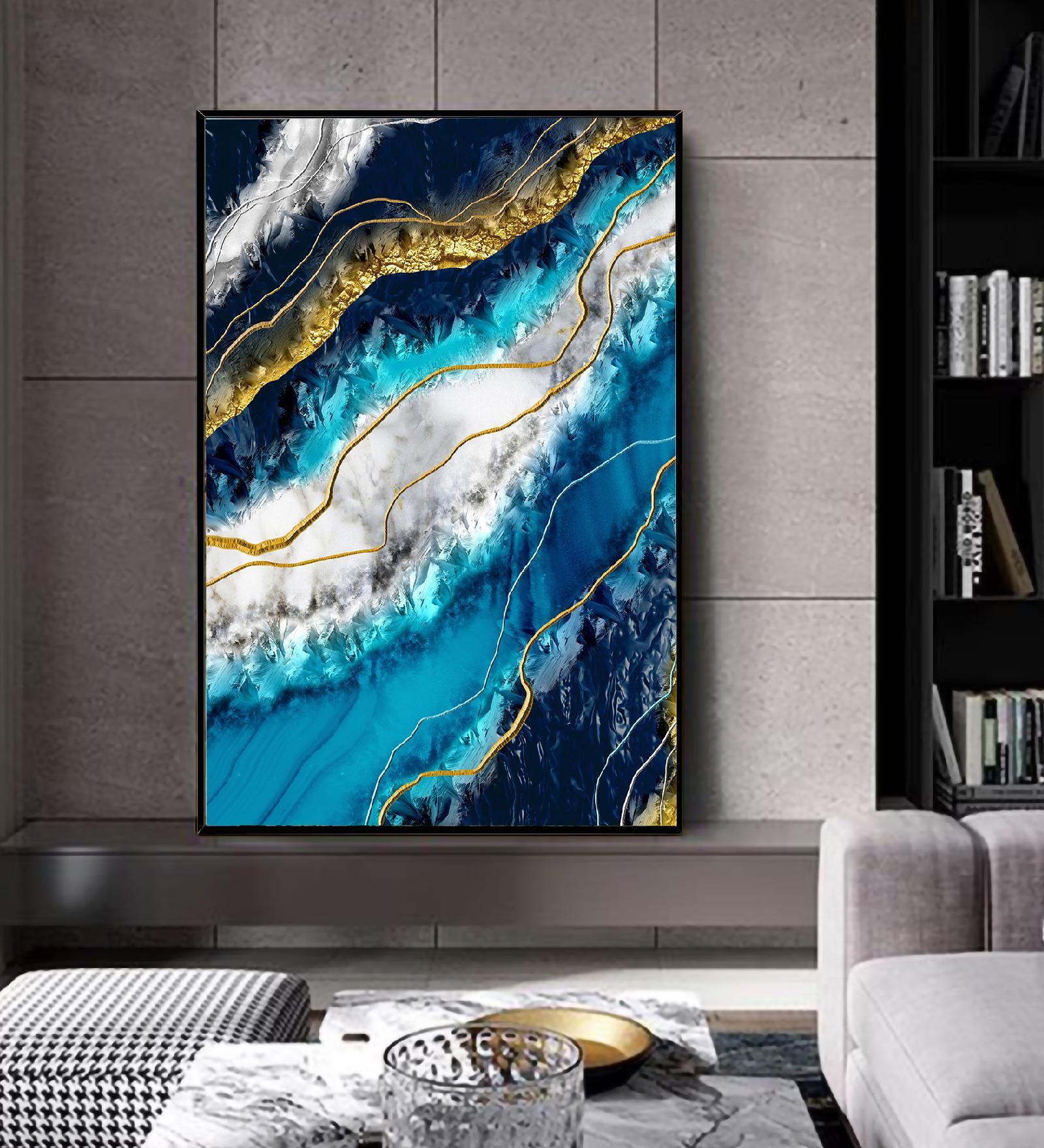 Deep Sea Multicolour Synthetic Wood Wall Art