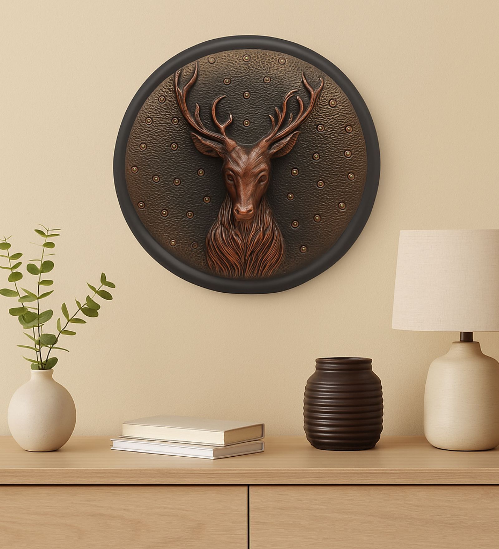 Deer Head Decorative Wall Art (Multicolor, 26.7cm)