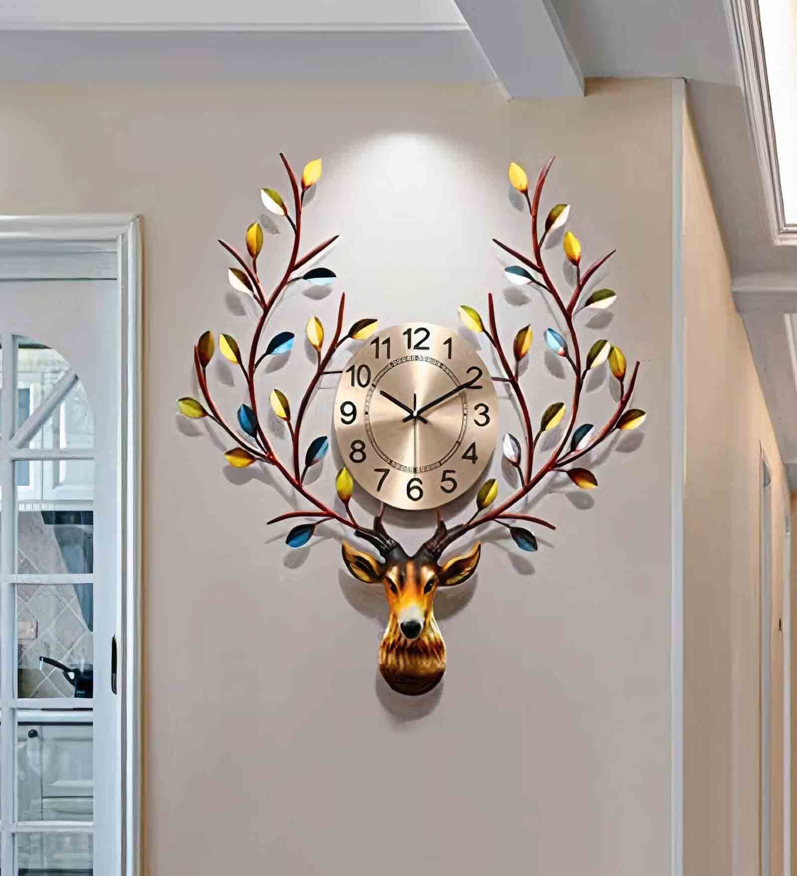 Deer Horn Wall Clock