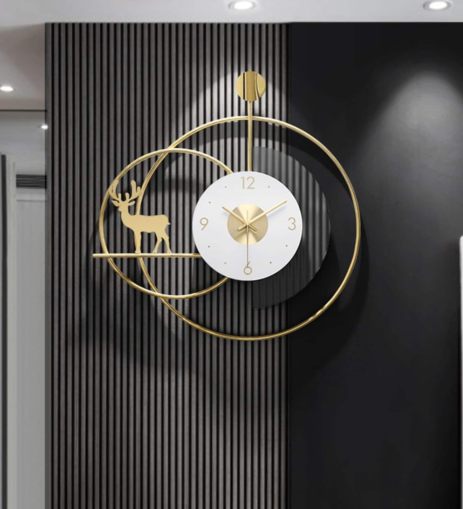 Deer Metal Wall Clock For Living Room