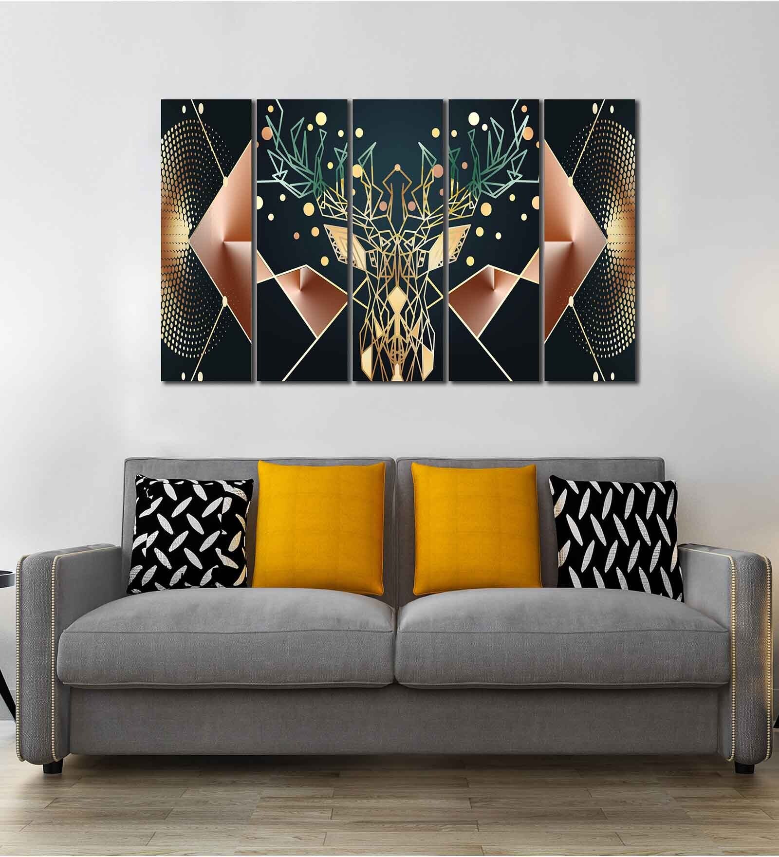 Deer Multicolour MDF Art Panels