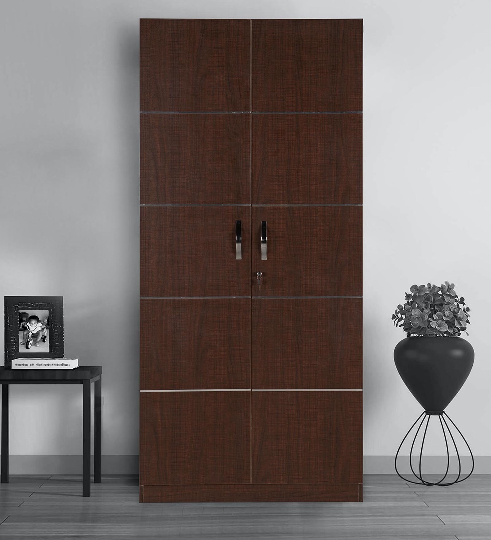 Delhi 2 Door Wardrobe in Brown Maple Finish