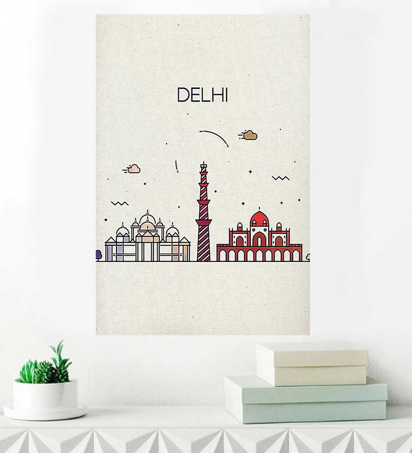 Delhi Canvas Unframed Art Print in 12inches x 18 inches