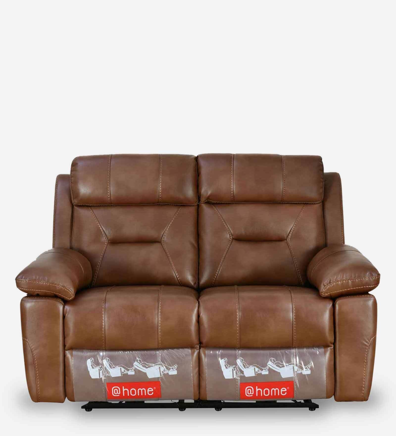 Delp Leatherette Motorized 2 Seater Recliner in Choco Brown Colour