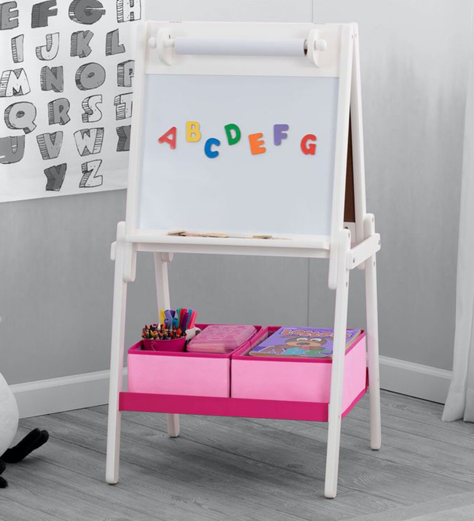 Buy Activity Easel with Paper Roll in Multicolour by Delta Children
