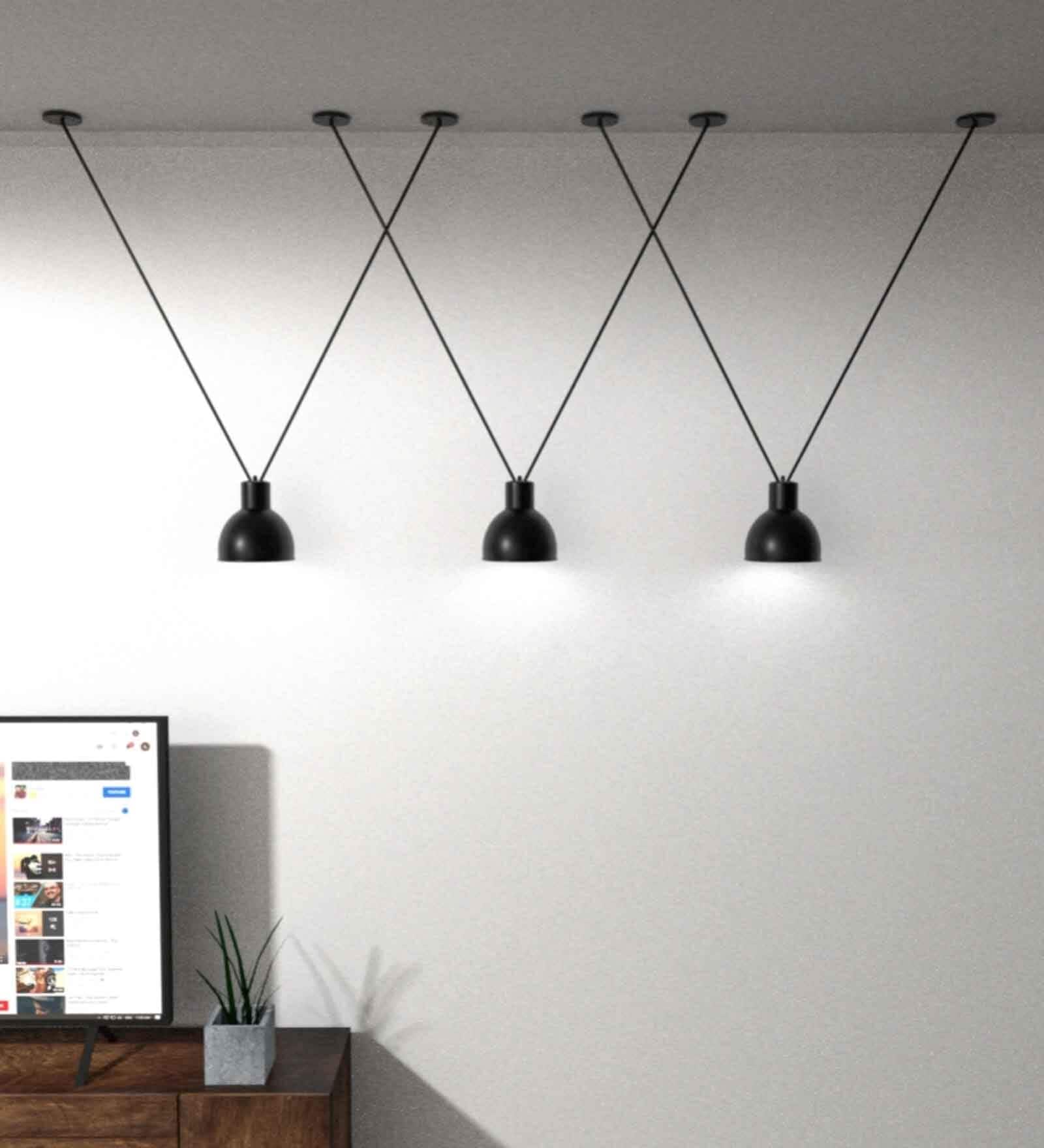 Demeanor Black Matt Metal V-Cluster Hanging Light