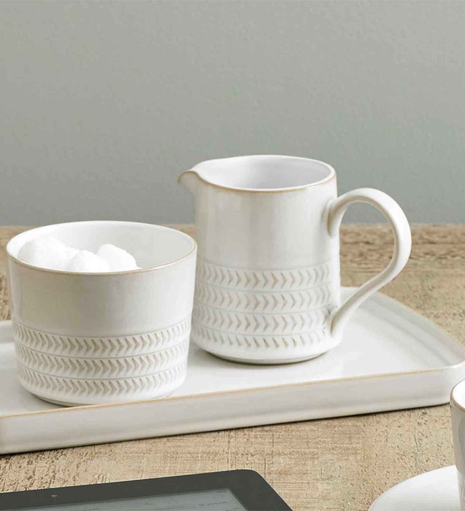 Denby White Canvas 200ml Stoneware Water Jug