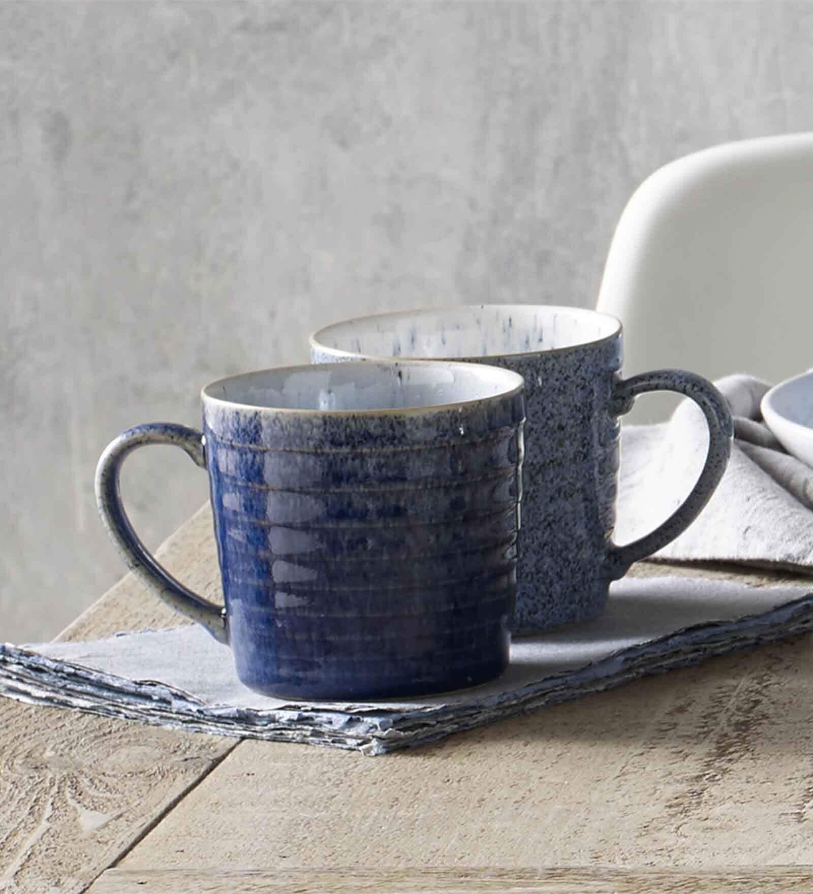 Denby Studio Blue & White 400Ml Stoneware  Coffee Mug