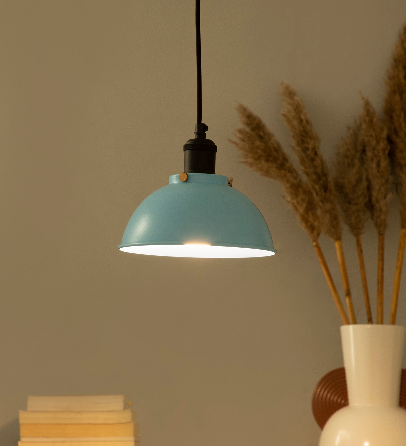 Denmark Blue Matt Metal Hanging Light