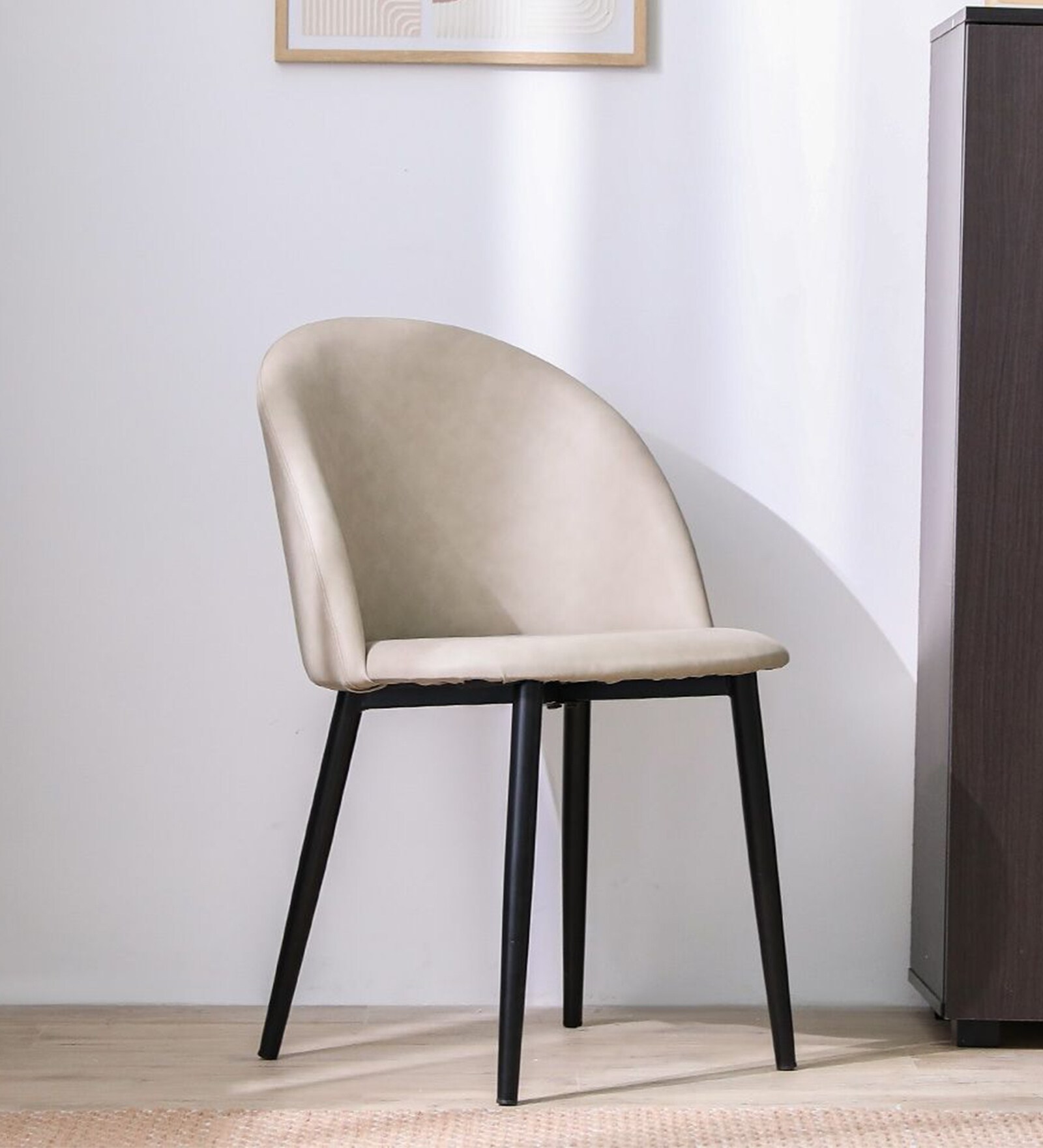Denta Velvet Fabric Dining Chair In Grey Colour