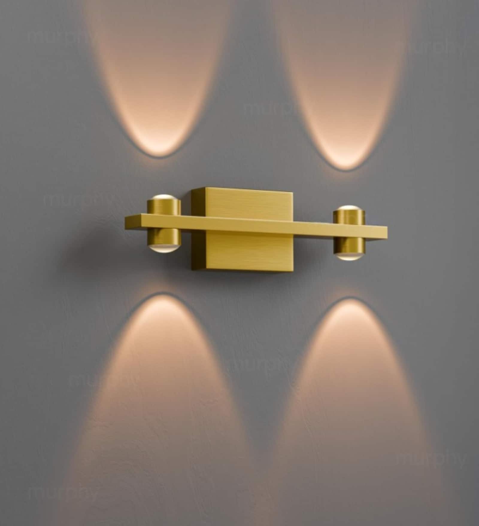 Denver 12W Up & Down Picture Mirror Light Gold Body Warm White LED Bathroom Vanity Wall Light for Home