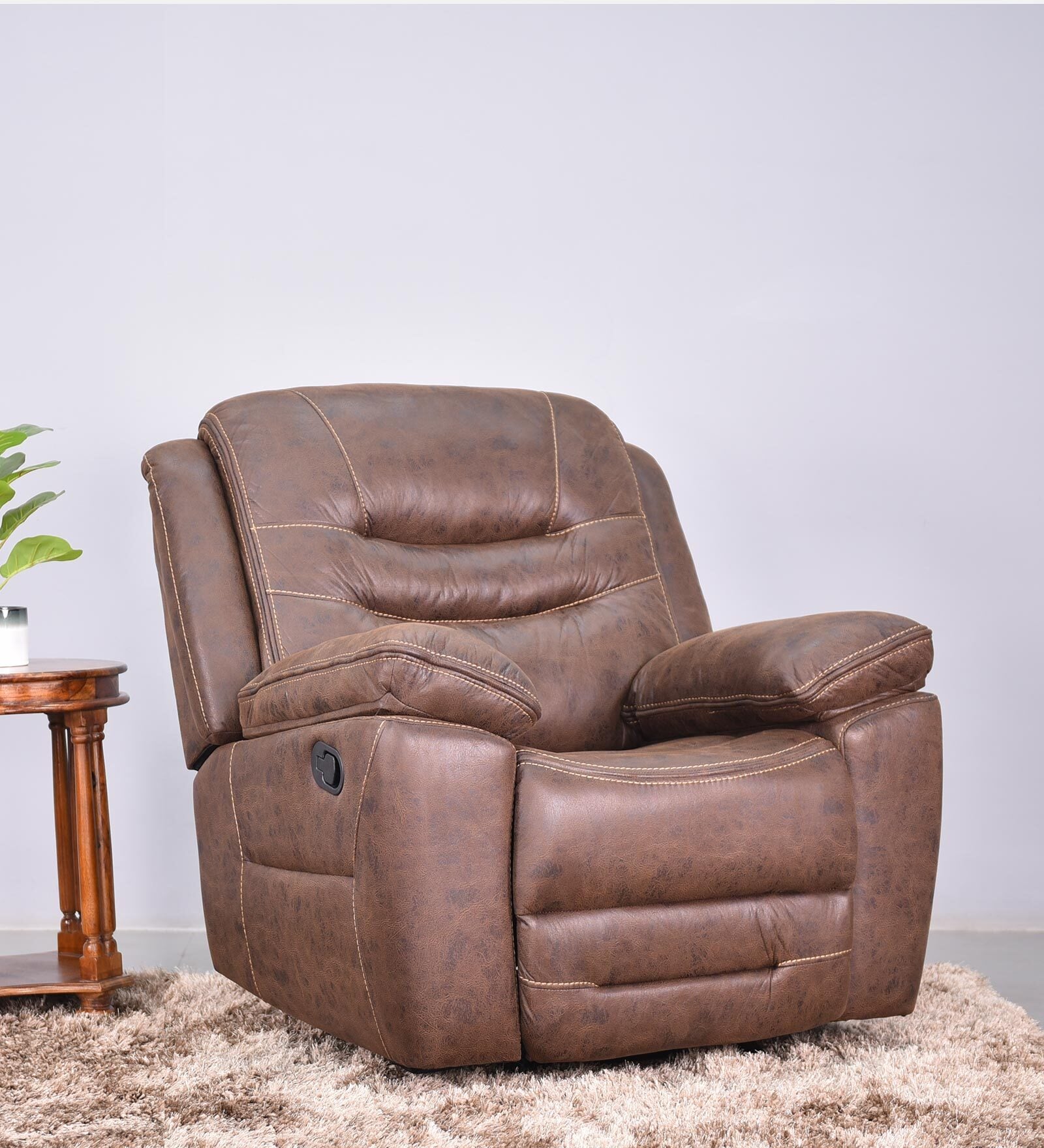 Buy Denver Fabric 1 Seater Manual Recliner In Brown Colour At 55 Off By Royaloak Pepperfry 4216