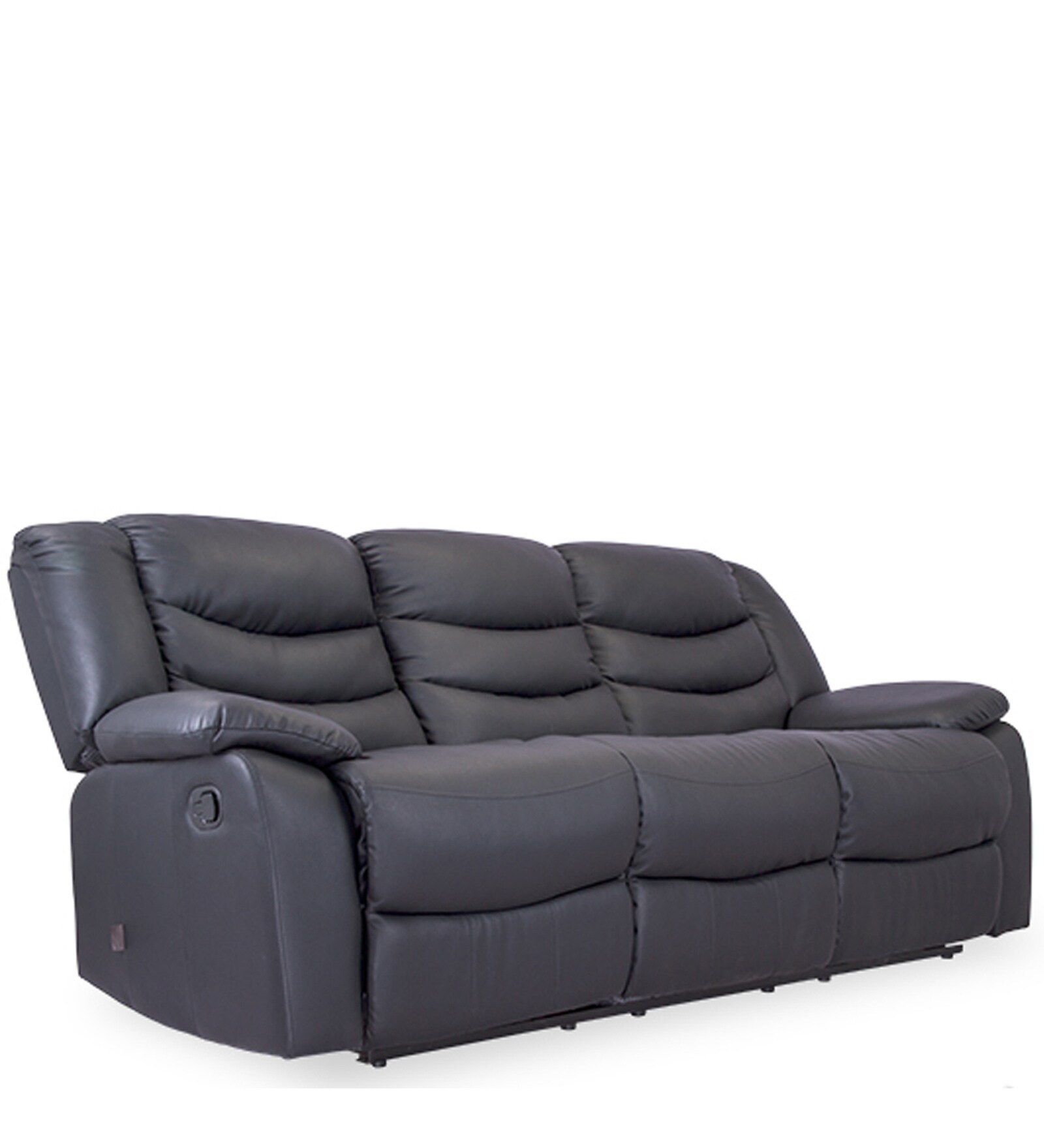 Buy Denver Three Seater Recliner in Jet Black Colour by Durian Online