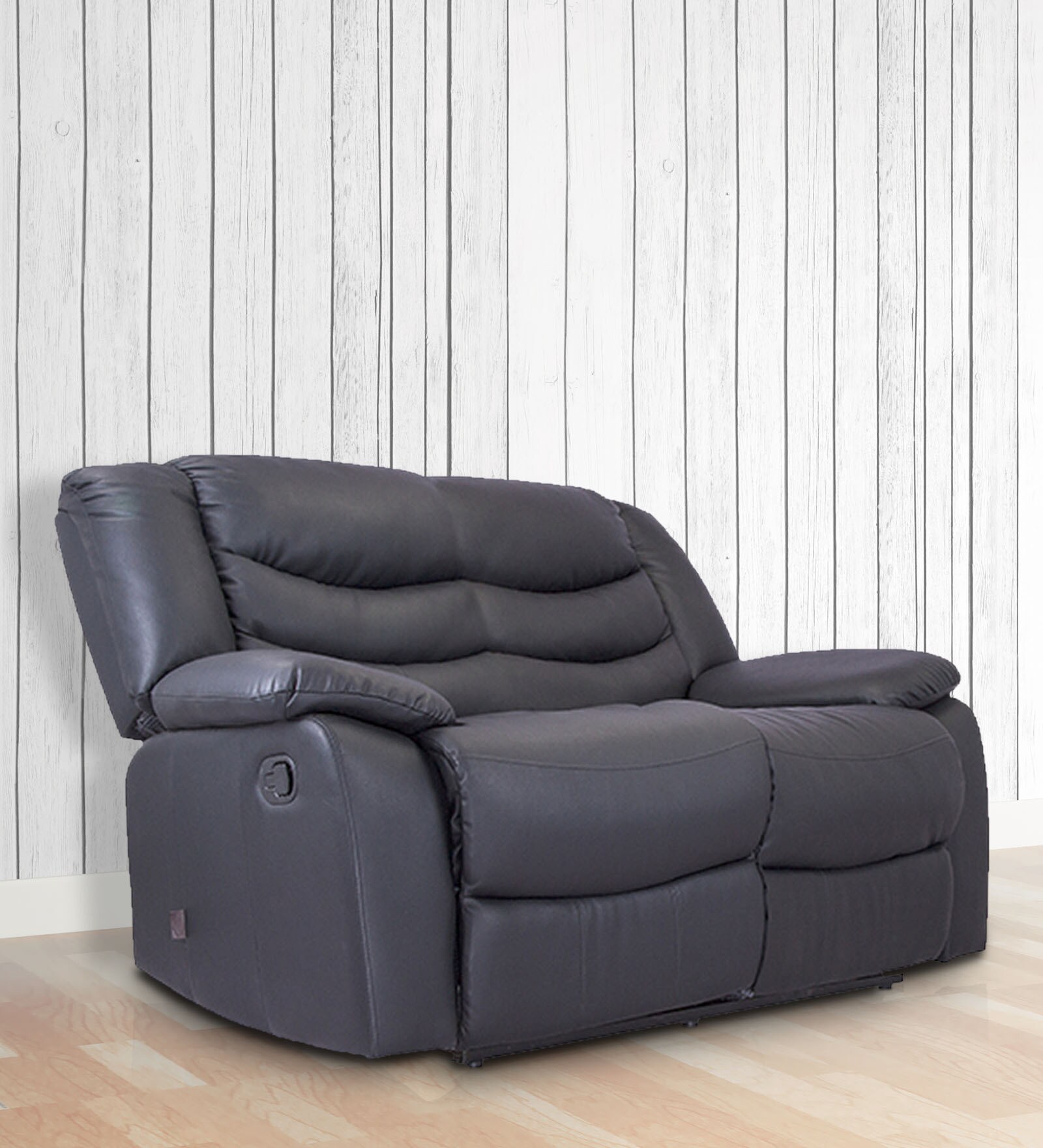 Buy Denver Two Seater Recliner in Jet Black Colour by Durian Online ...