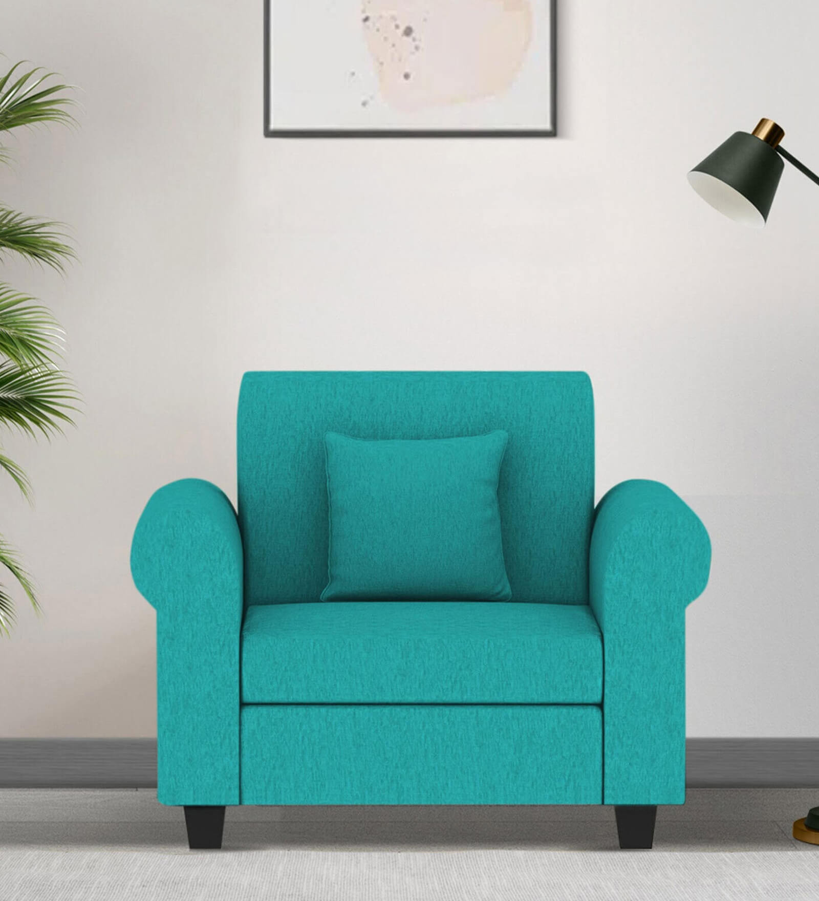 Buy Derado Fabric 1 Seater Sofa in Sea Green Colour at 38 OFF by