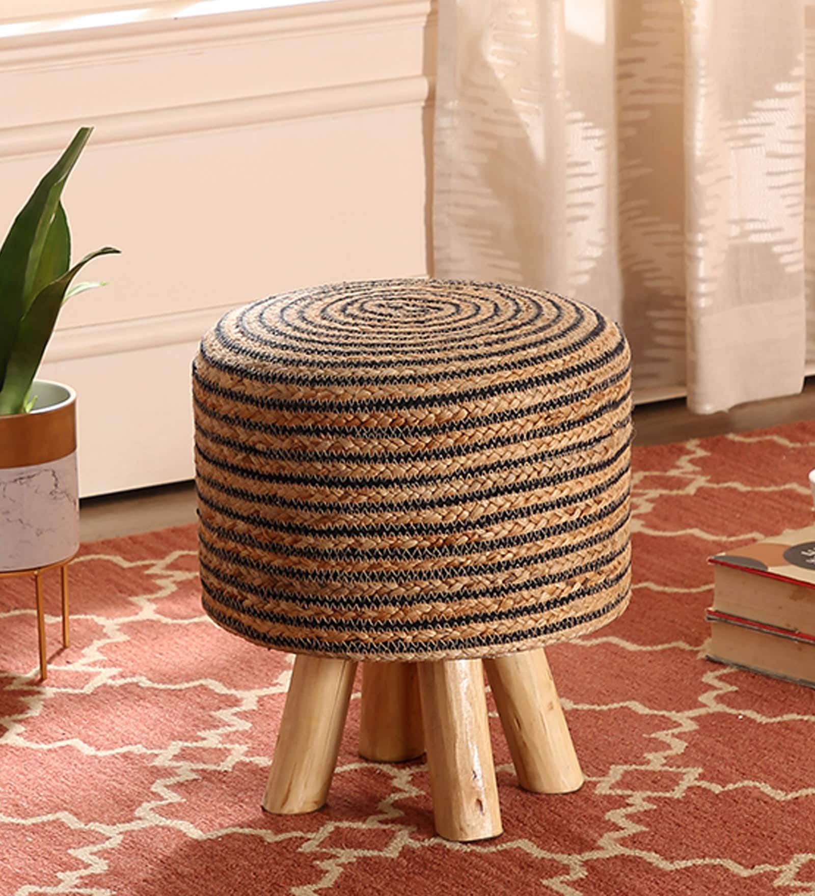 Derby Seating Stool (Set of 2) in Brown Colour Derby Seating Stool (Set of 2) in Brown Colour