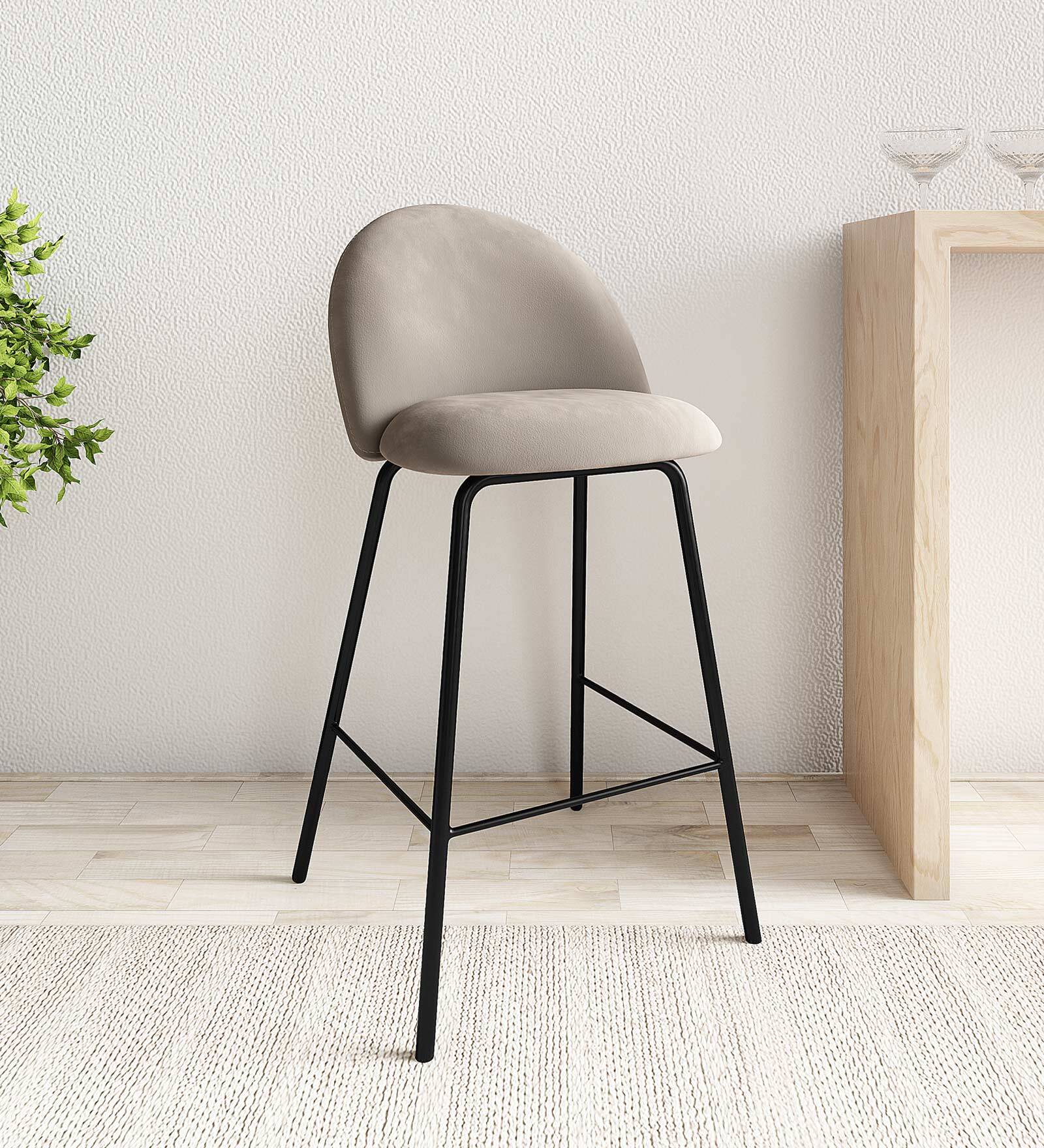 Derby Fabric Bar Stools in Grey Colour