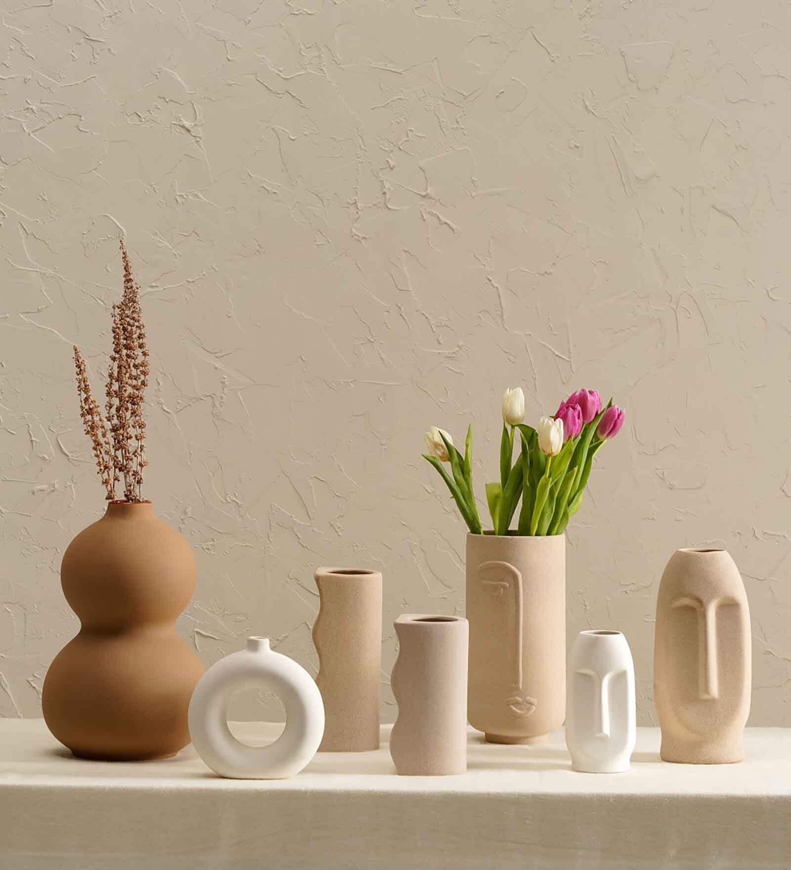 Desert Farmhouse Set Of 7 Multicolour Ceramic Vase