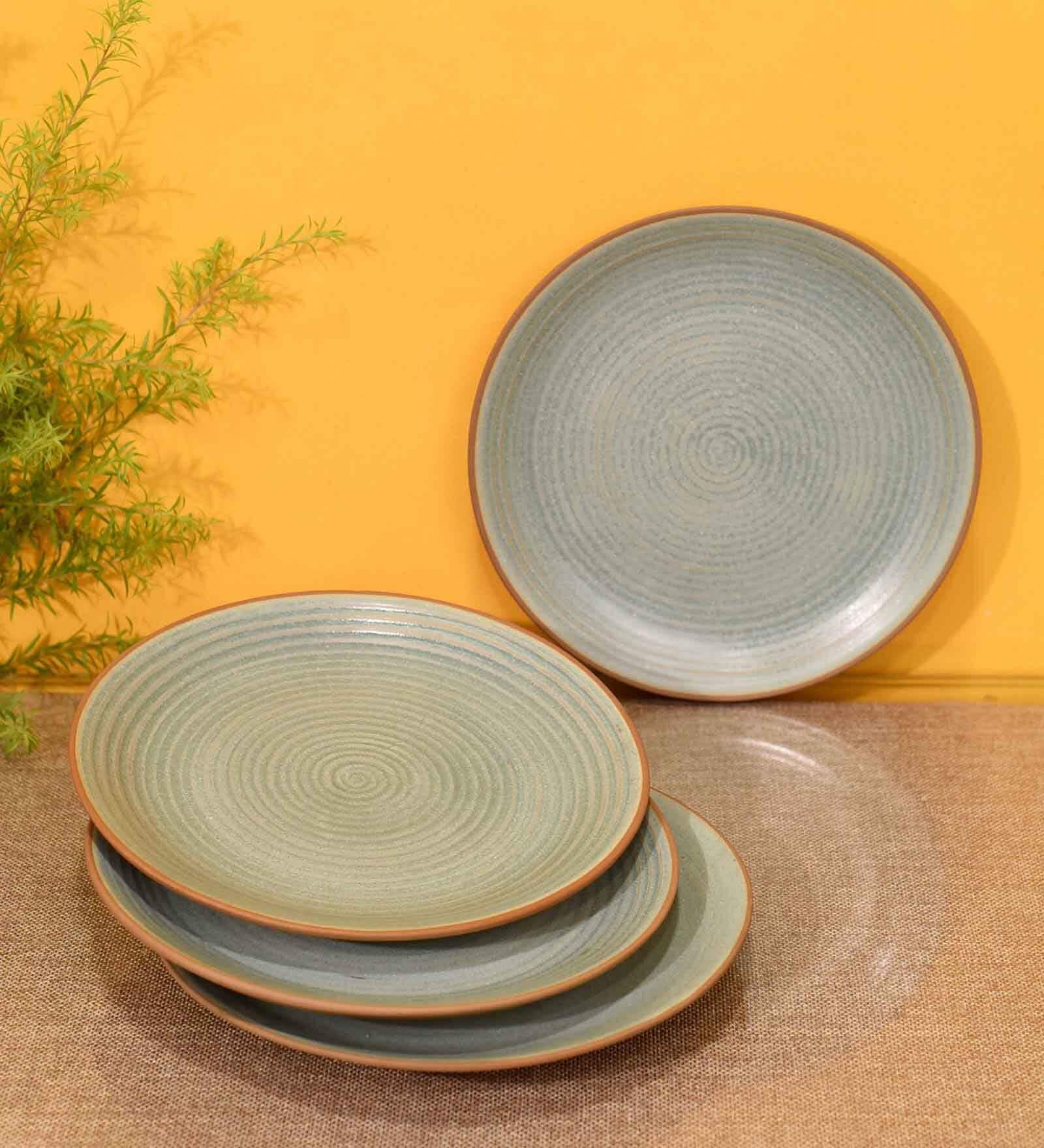 Desert Sand Brown Ceramic (Set of 4) Dinner Plates