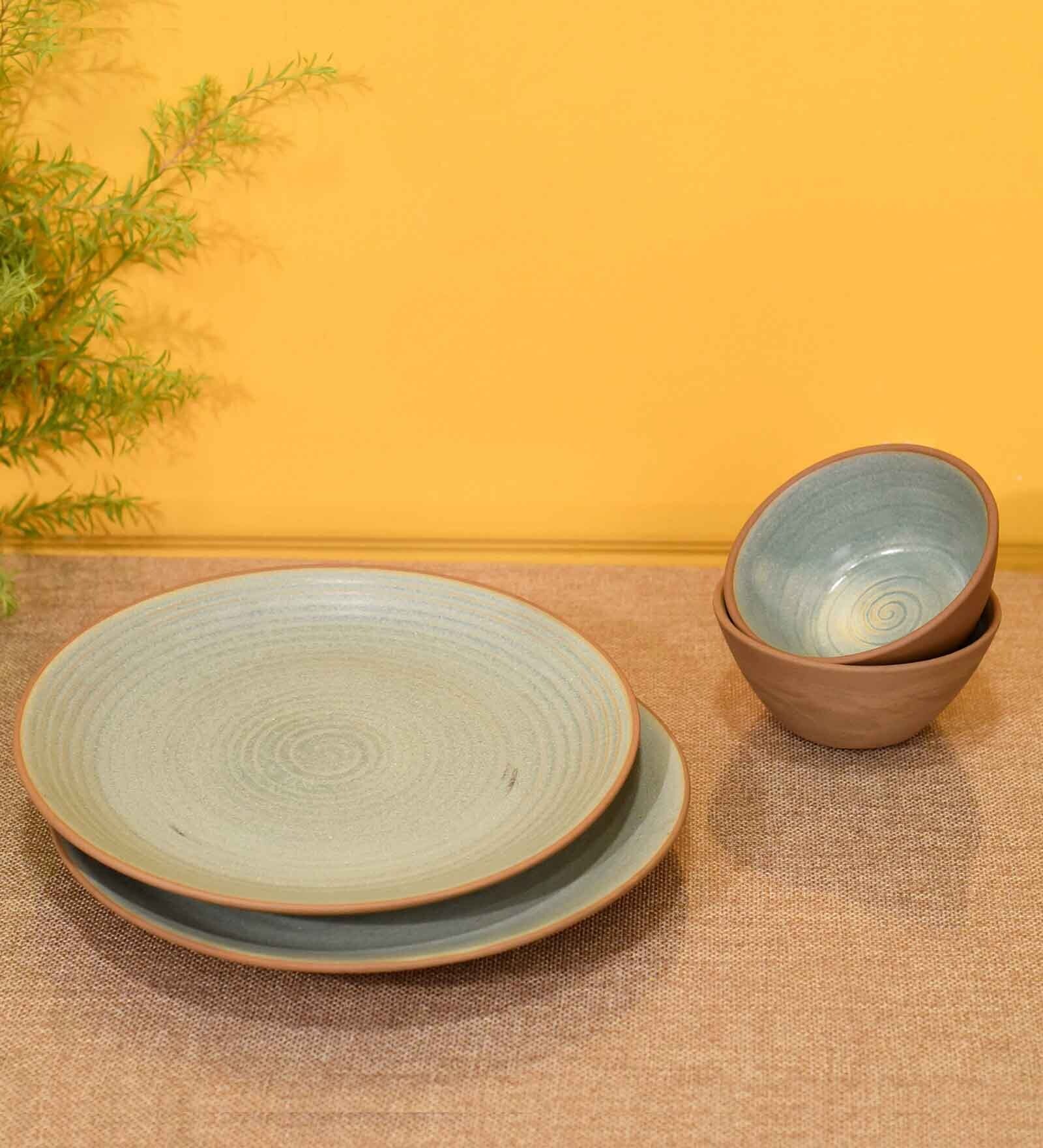 Desert Sand Brown Ceramic 4 Pcs Dinner Set