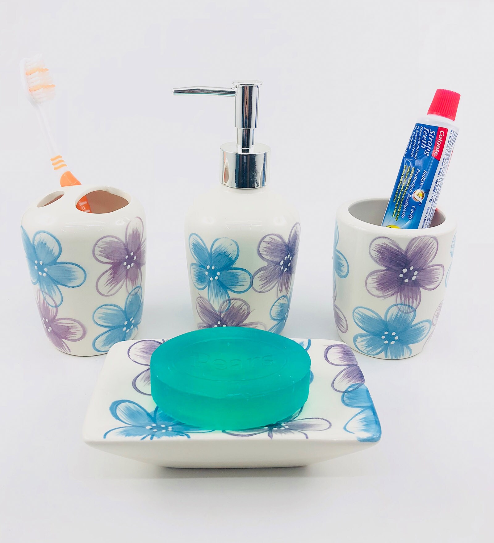 Buy Go Hoooked Ceramic Counter Top Bathroom Accessories in Multicolour
