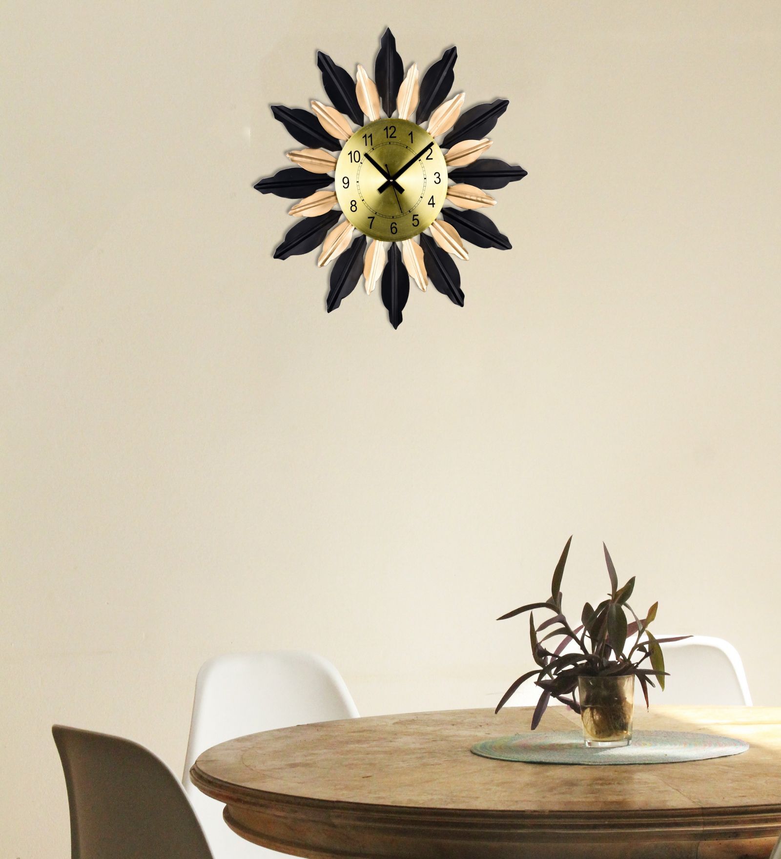 Designer Gold & Black Iron Novelty Wall Clock