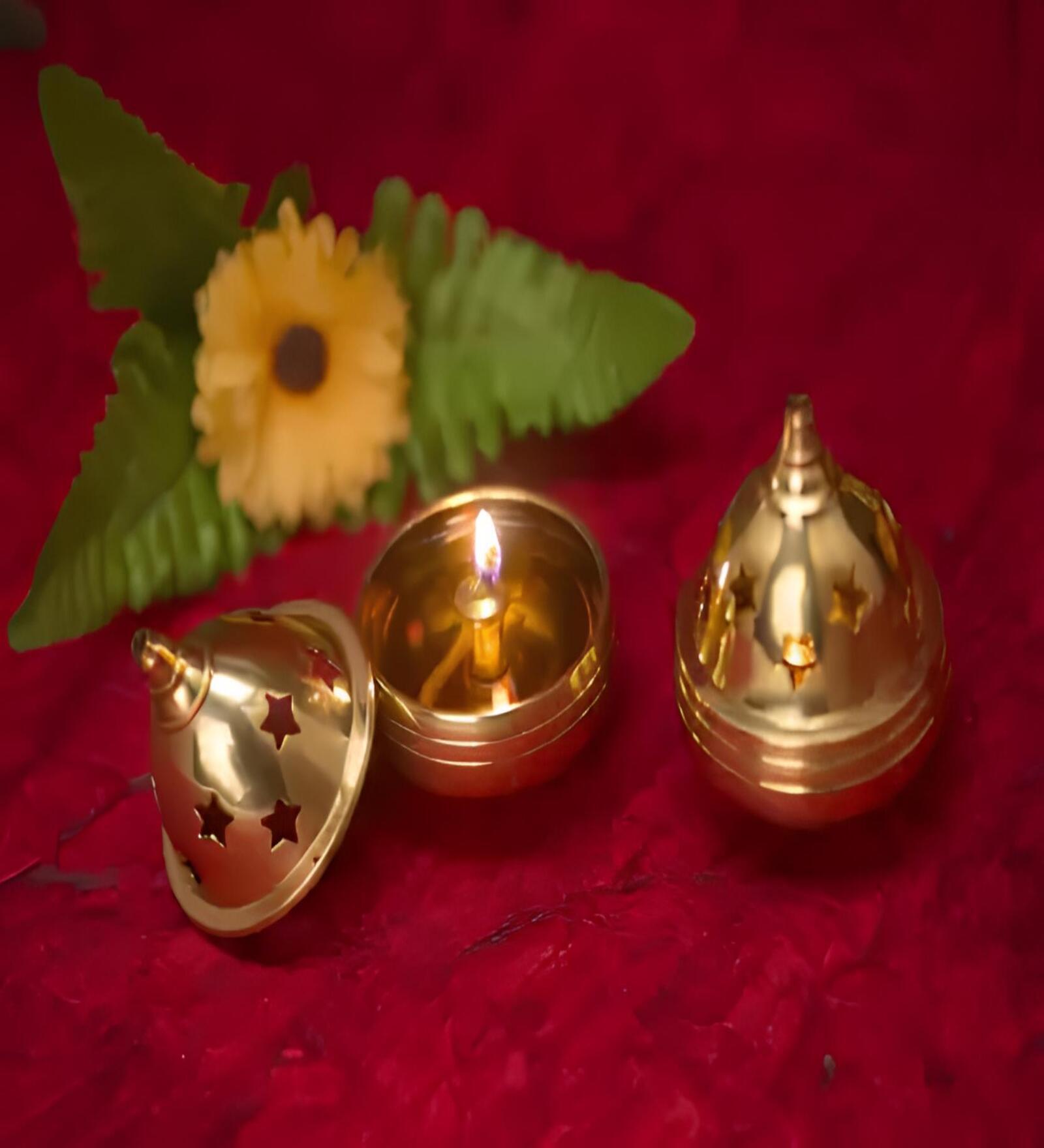 Designer Gold Metal Diya