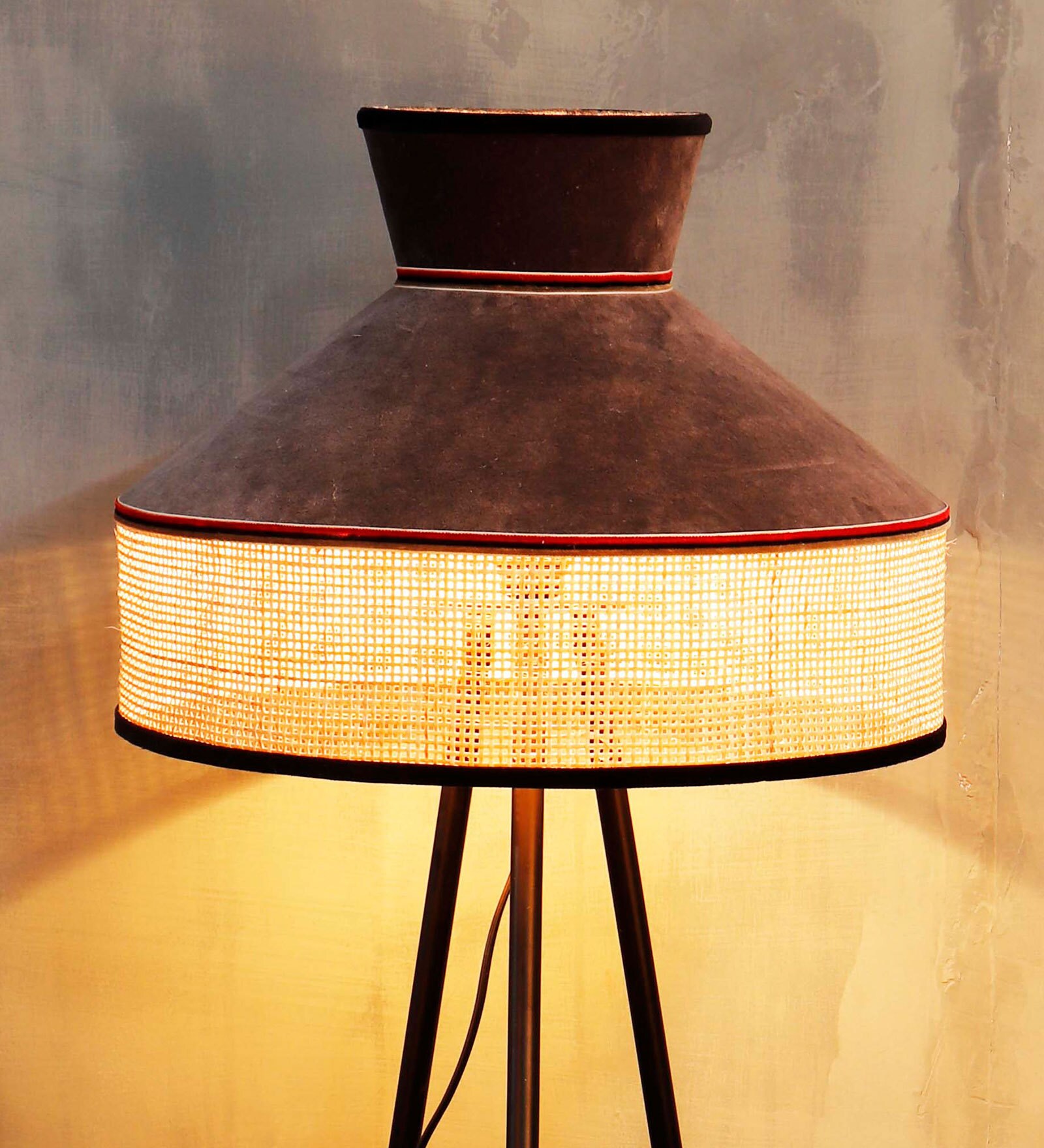 Mace Brown Cane Designer Lampshade