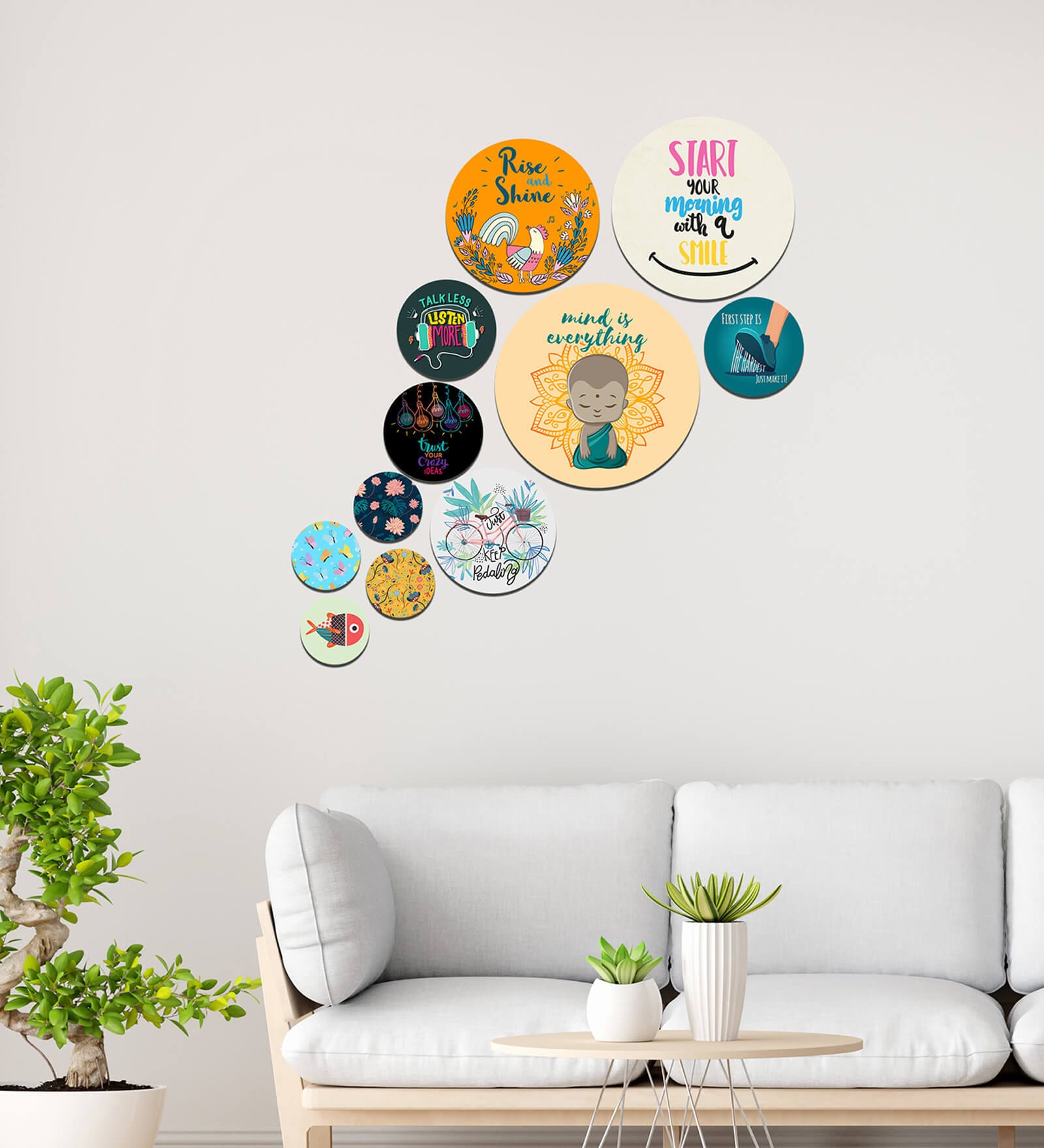 Designer Multicolour Engineered Wood Wall Hanging Quotes