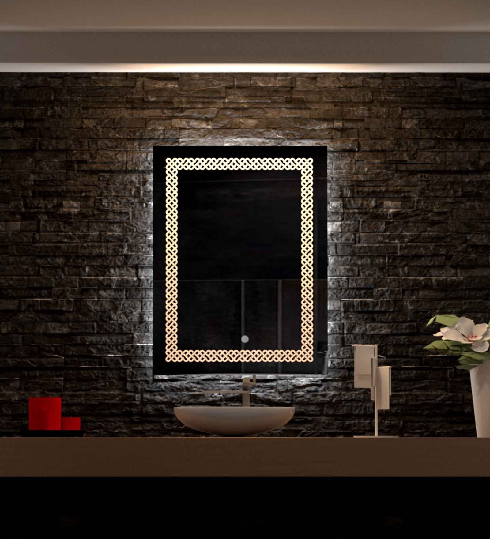 Designer Multicolour Glass Led Wall Mirror