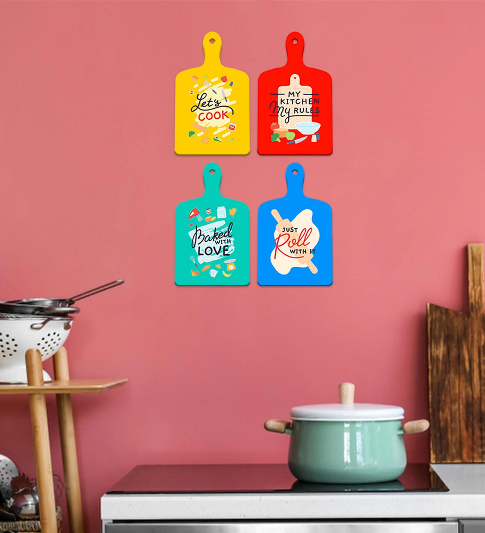 Designer Ornaments Multicolour Engineered Wood Wall Hanging Quotes