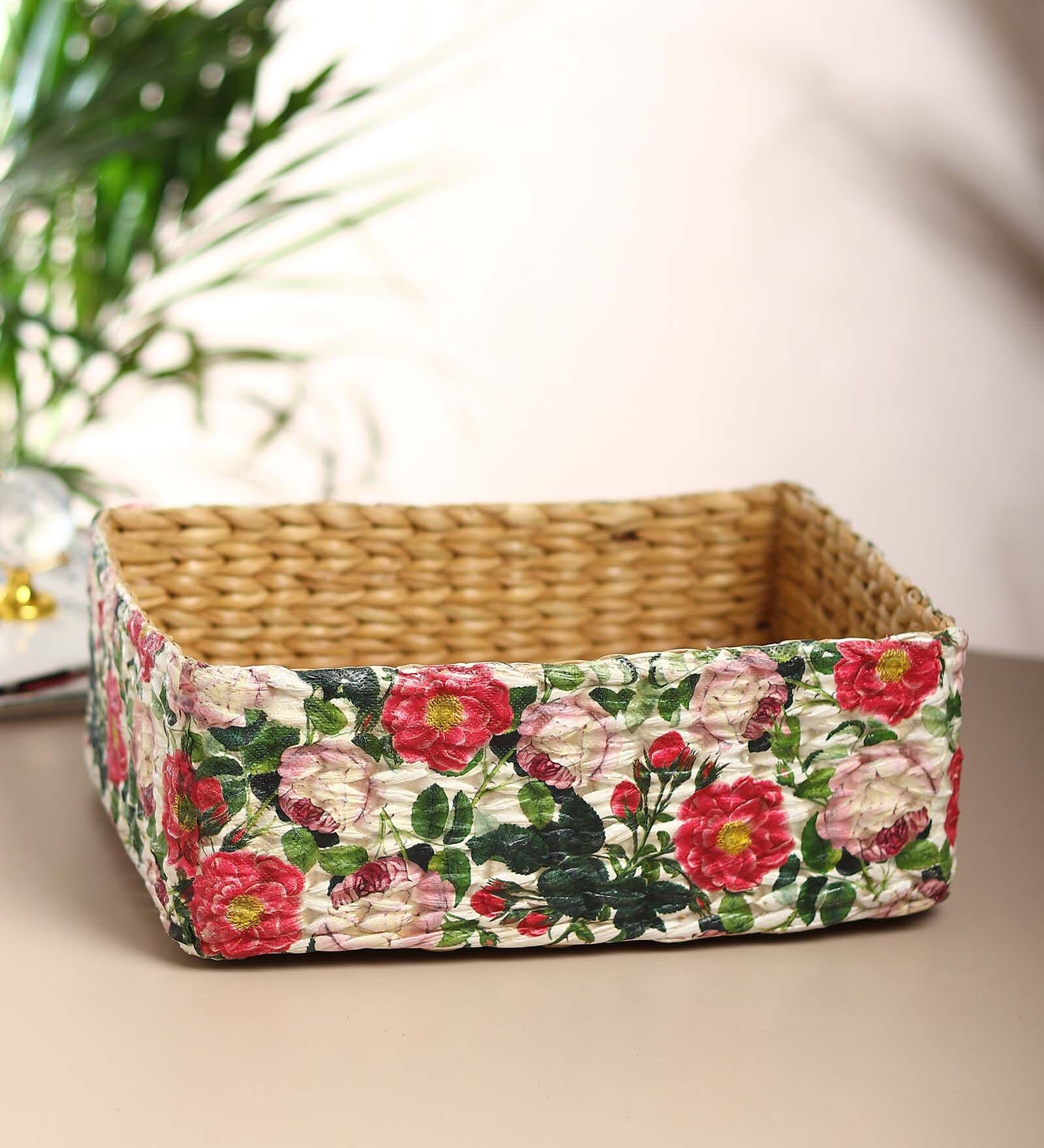 (1Pc) Multicolor Seagrass Handmade Eco-Friendly Table Organizer & Storage Basket
