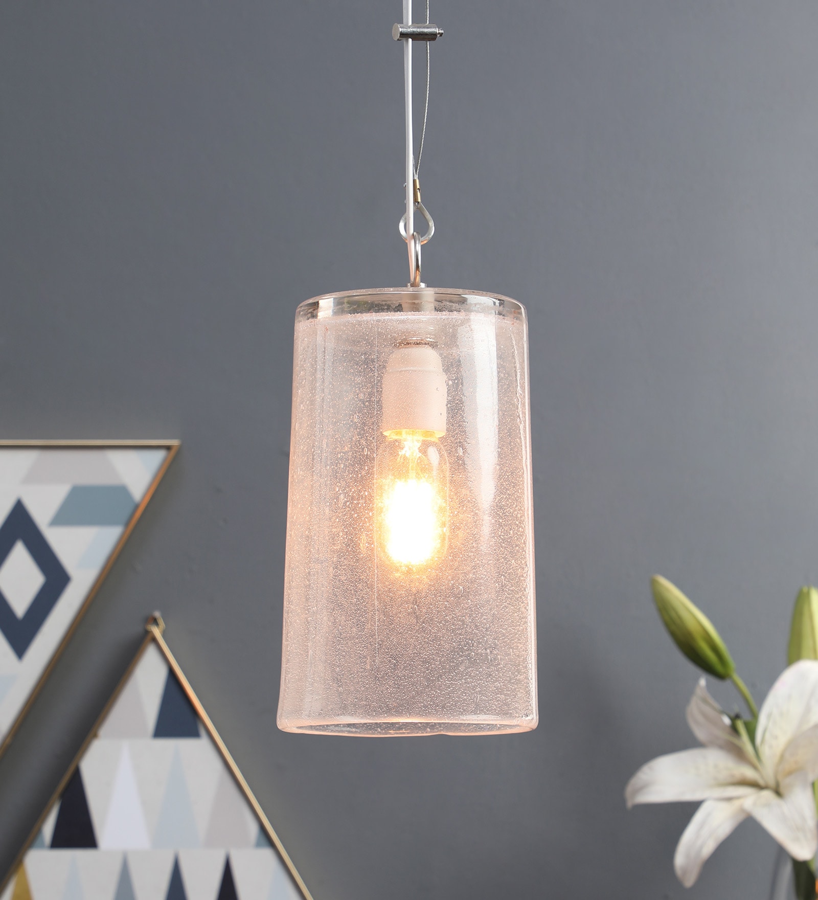 Transparent Glass Single Hanging Lights
